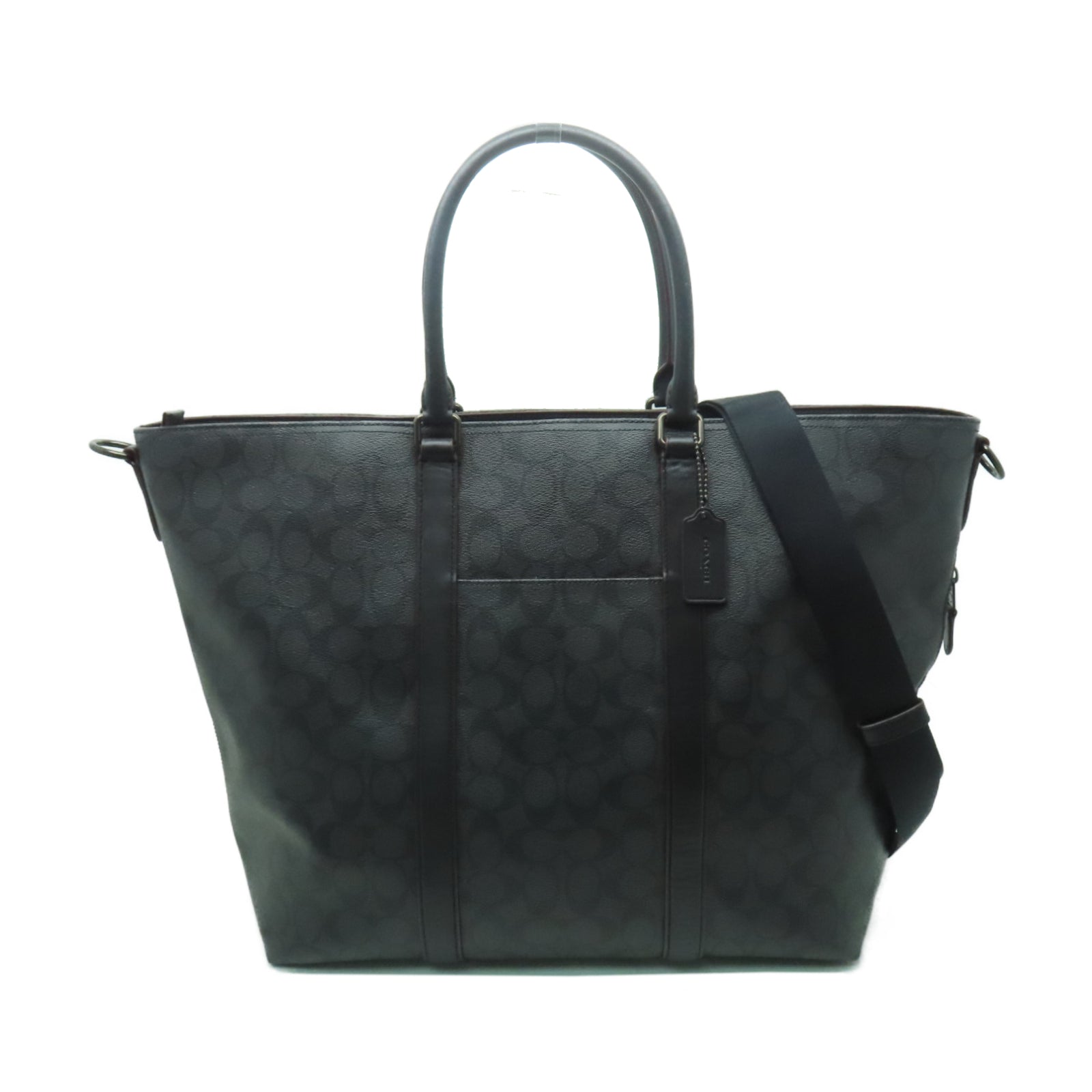 COACH 塗層帆布Tote Bag手挽肩背兩用袋黒色