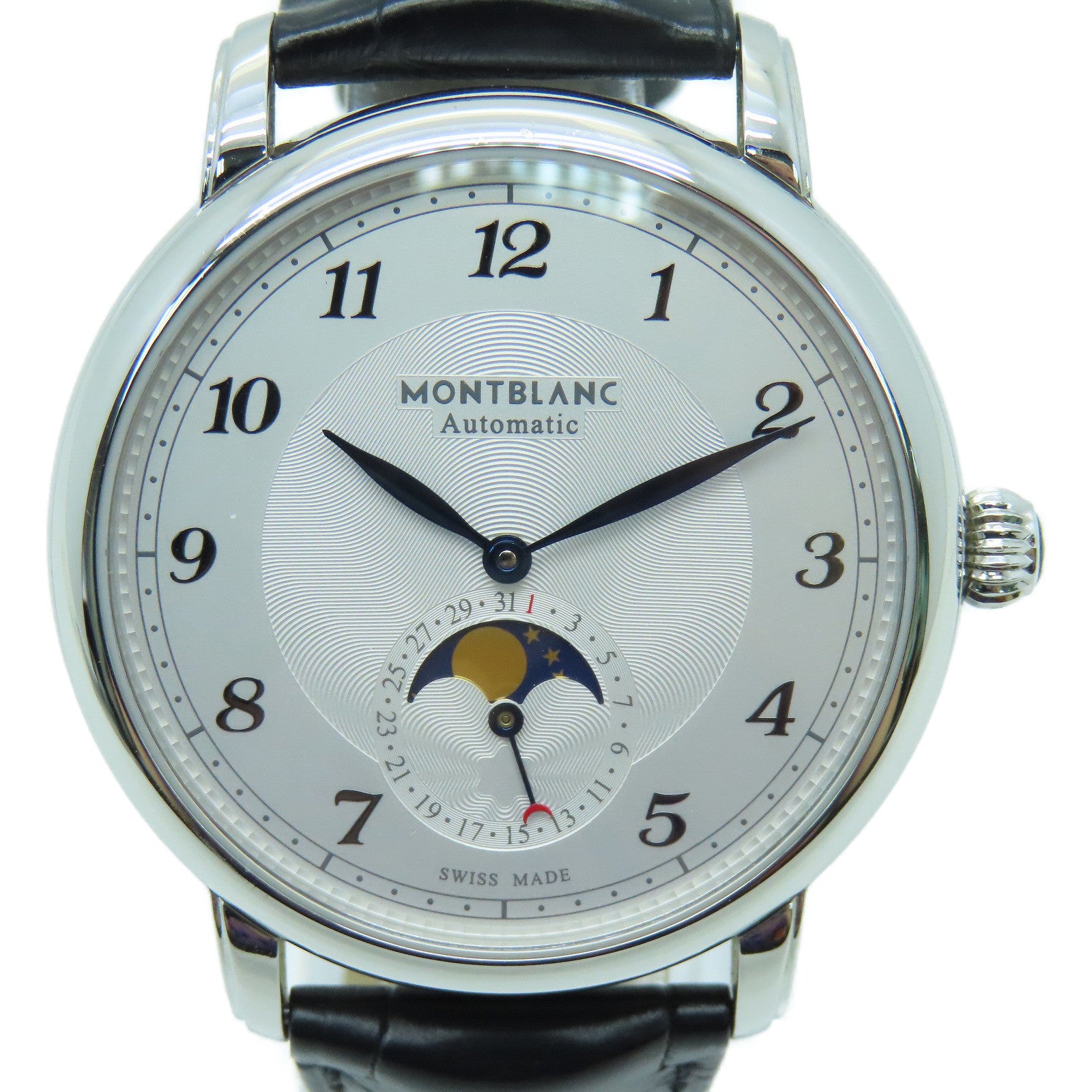 MONTBLANC Star Legacy 42mm不锈钢/皮革带手表自动机芯白色