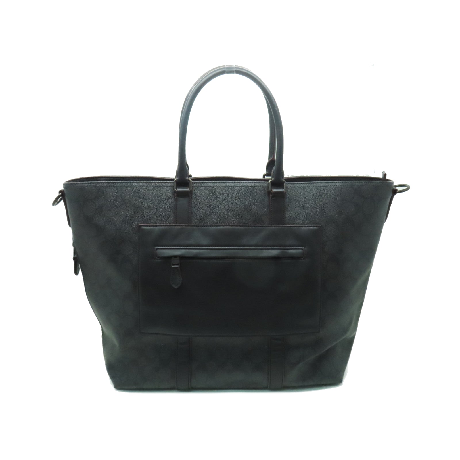 COACH 塗層帆布Tote Bag手挽肩背兩用袋黒色