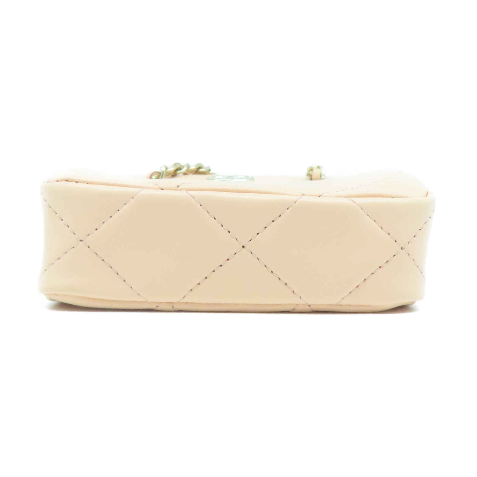 CHANEL 菱格羊皮皮革Shoulder Bag金扣鏈帶肩背袋粉紅色