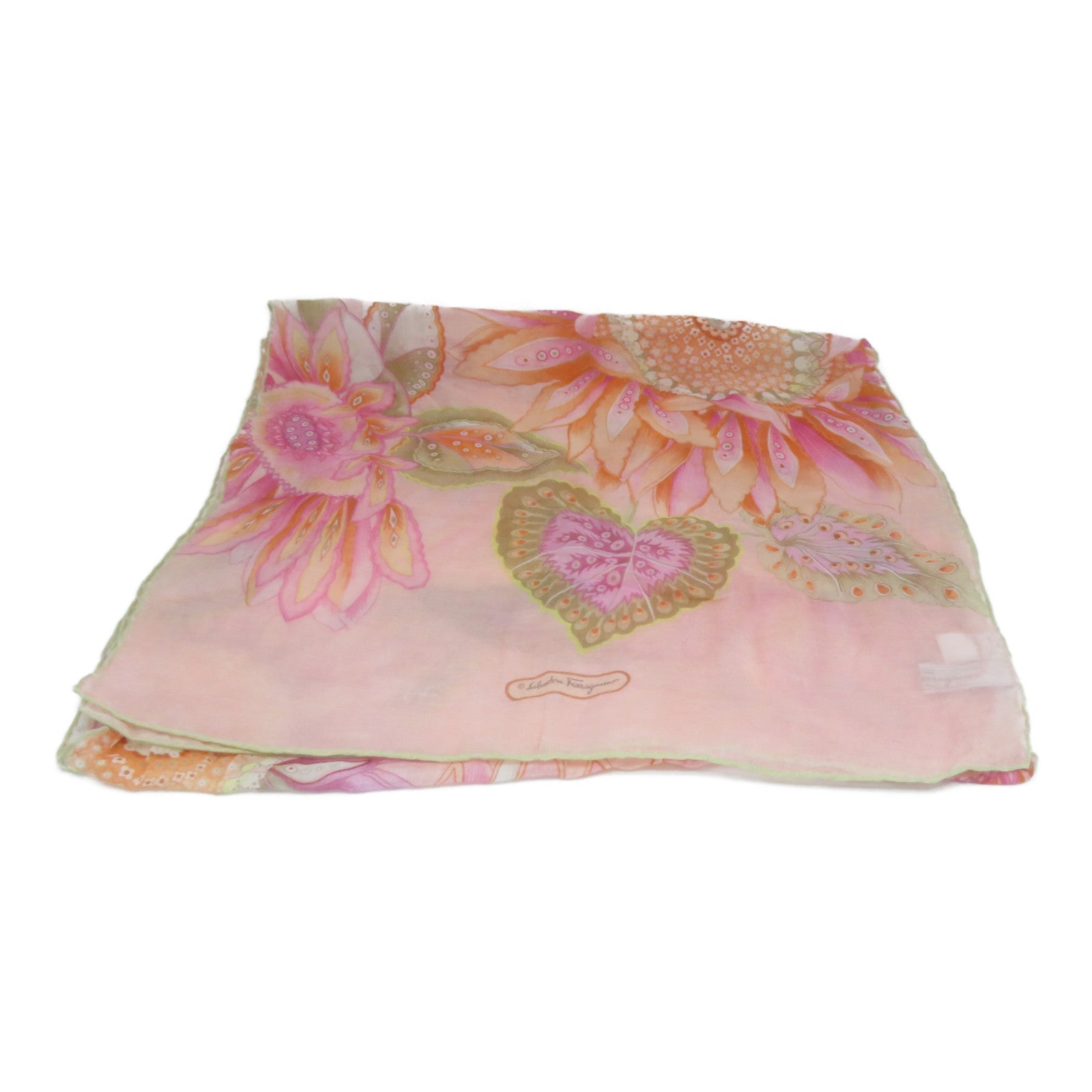 Salvatore Ferragamo 莫代爾布料/羊絨Scarf圍巾粉紅色/橙色