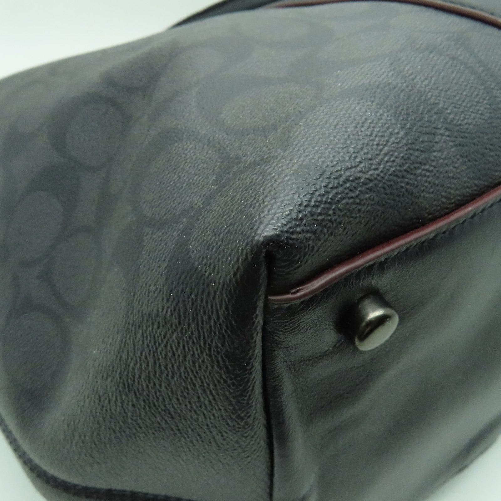 COACH 塗層帆布Tote Bag手挽肩背兩用袋黒色