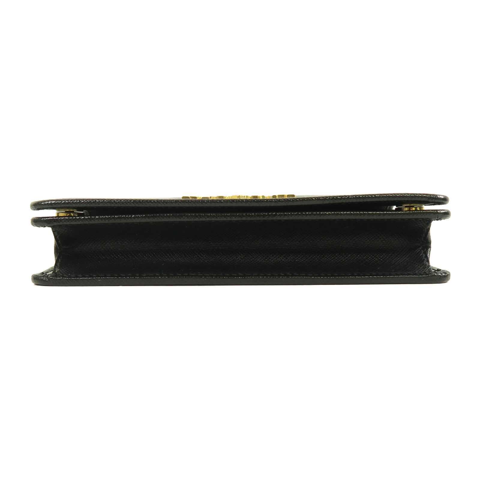 PRADA 牛皮皮革Shoulder Bag金扣肩背袋黑色