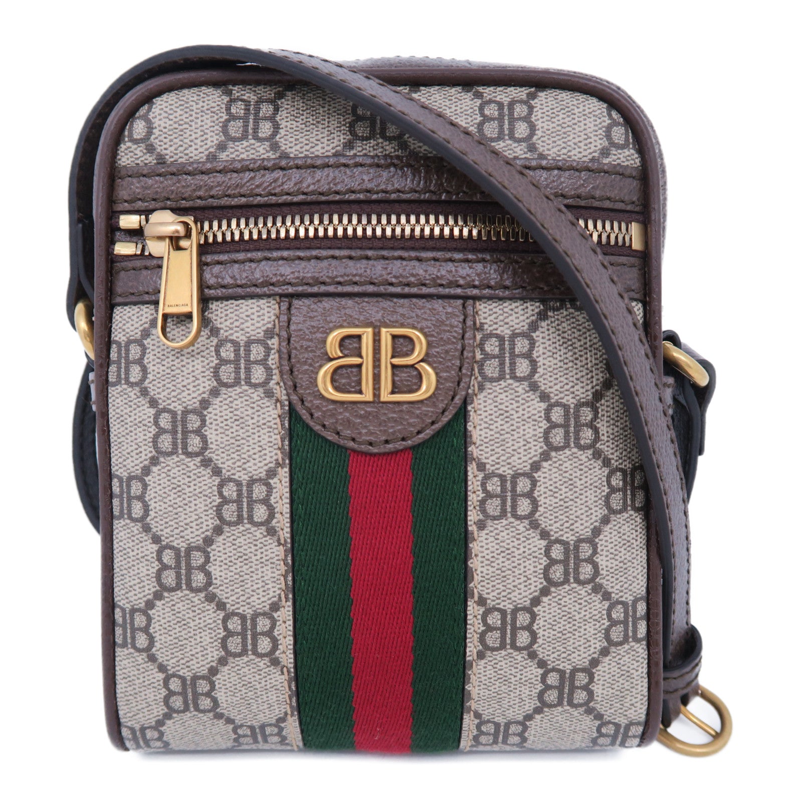 BALENCIAGA 帆布The Hacker Project金扣肩背袋啡色