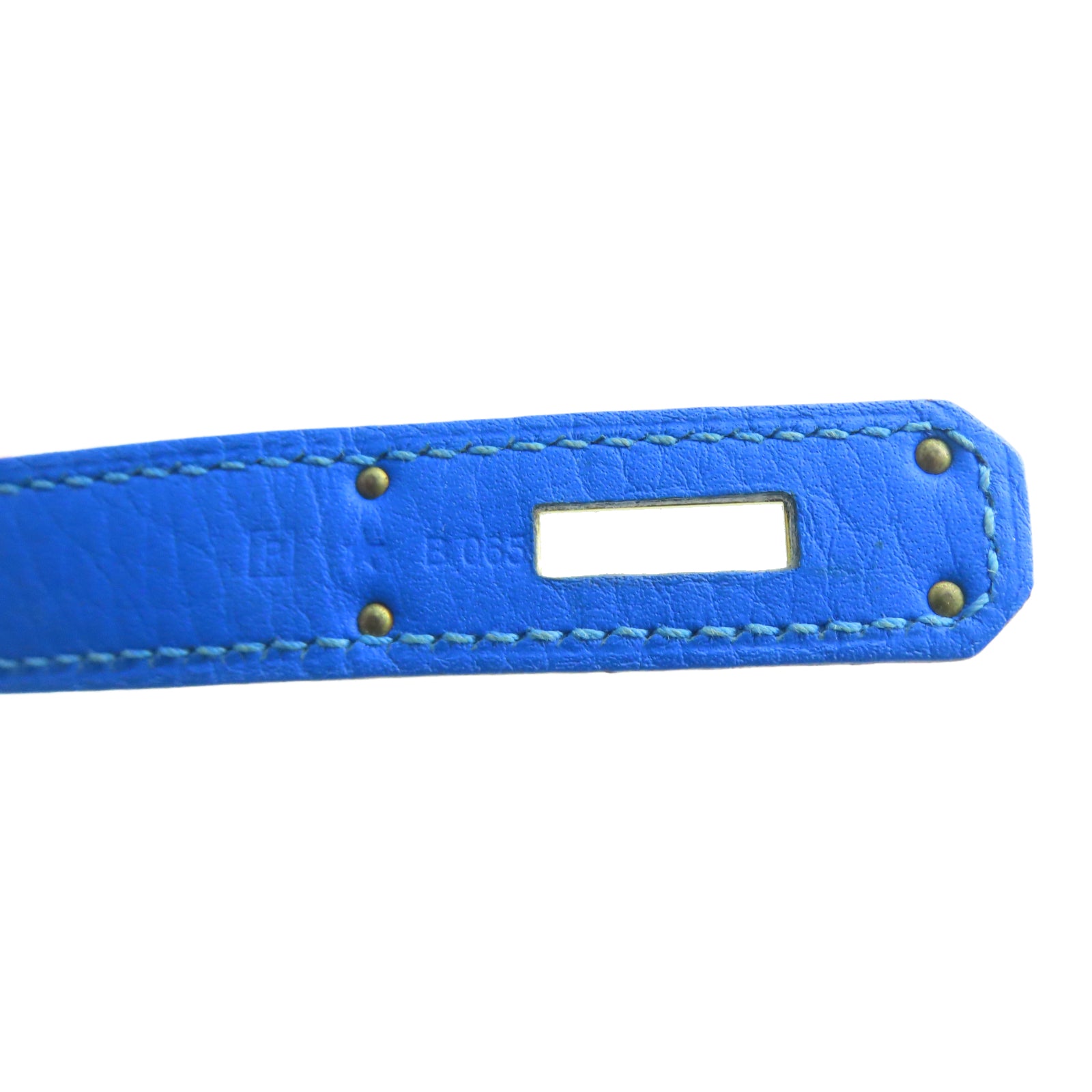 HERMES Taurillon Clemence皮革Kelly 35金扣手挽肩背两用袋希腊蓝色