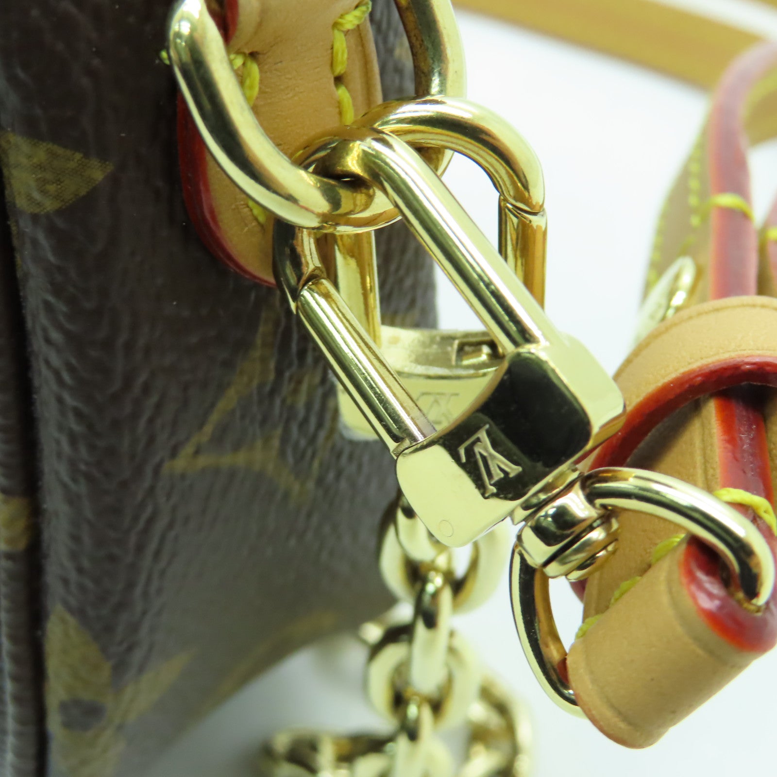 LOUIS VUITTON Monogram  Wallet On Chain Ivy金扣手挽肩背兩用袋棕色