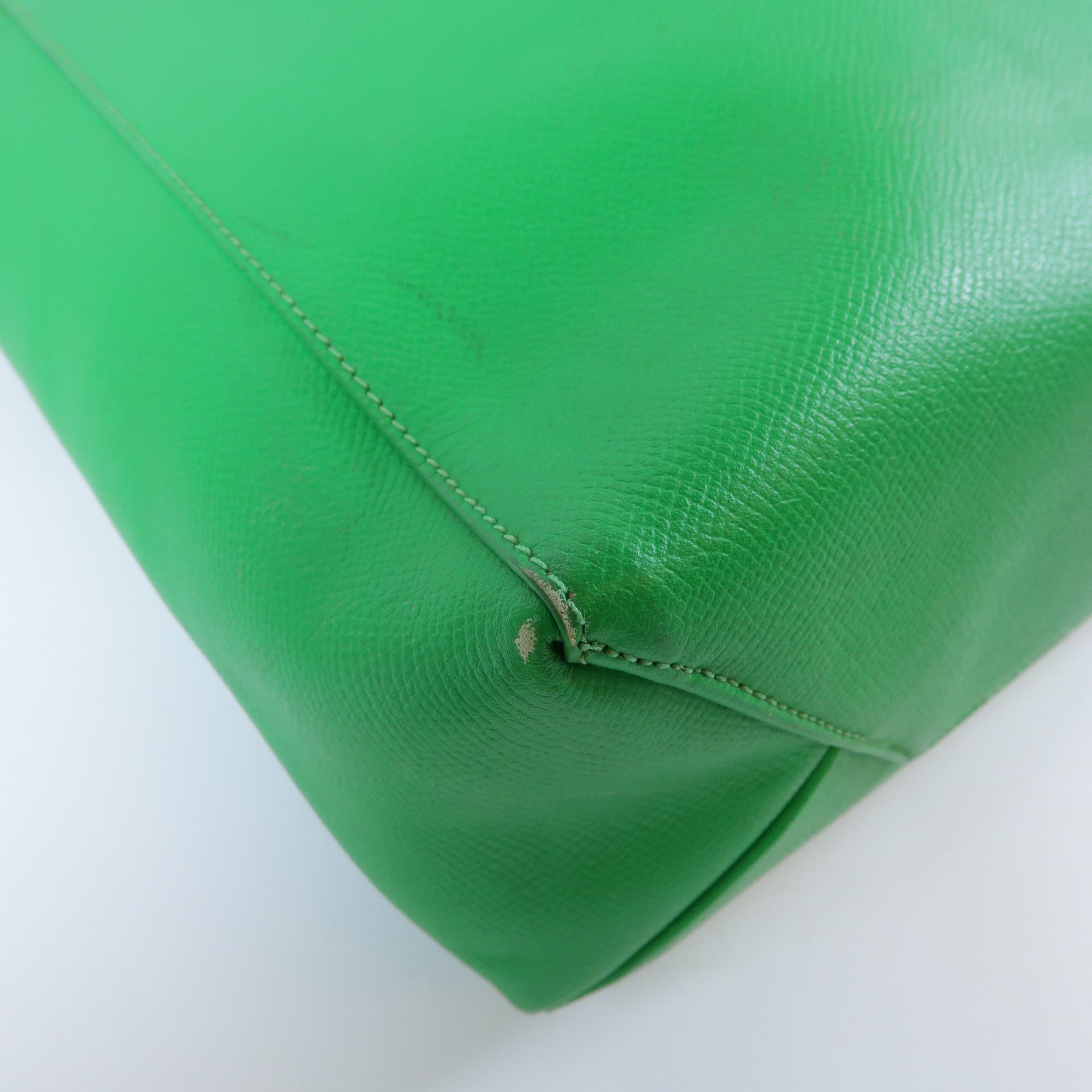 CELINE 牛皮皮革2 Way Shoulder Bag銀扣手挽肩背兩用袋綠色