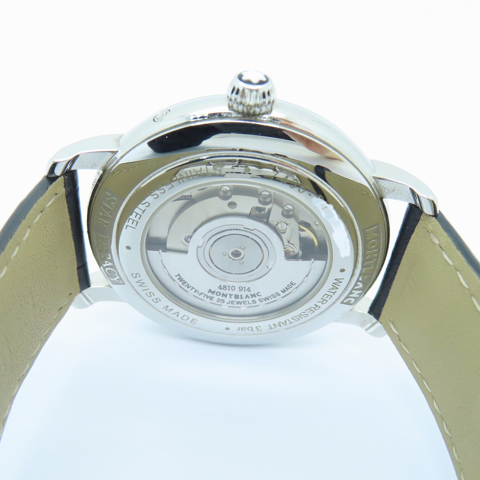 MONTBLANC Star Legacy 42mm不锈钢/皮革带手表自动机芯白色