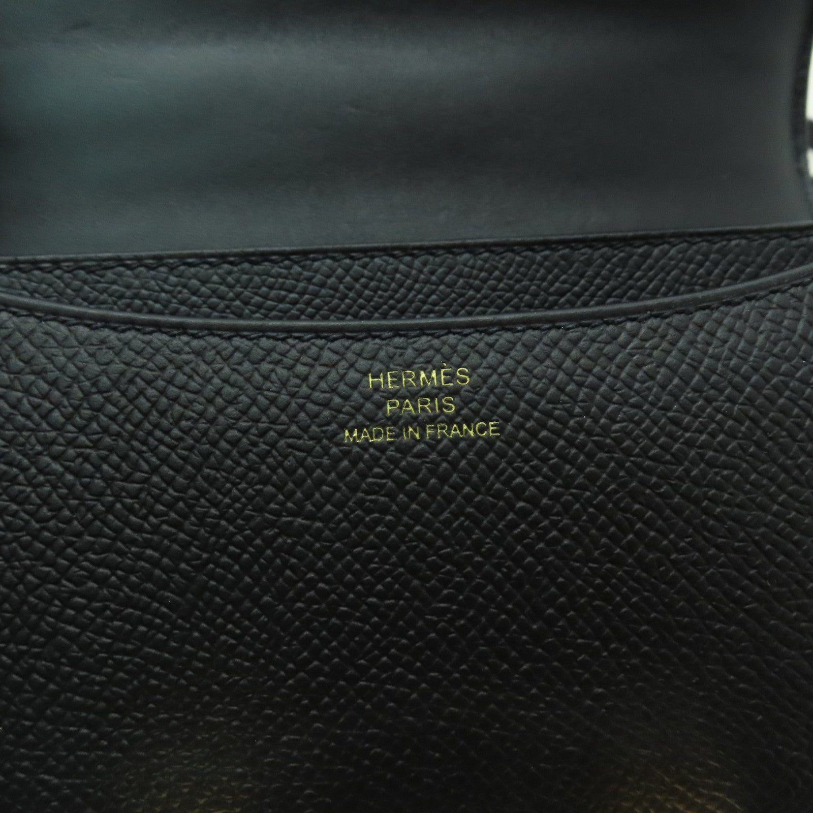 HERMES Epsom皮革Constance Mini金扣手挽肩背兩用袋黑色