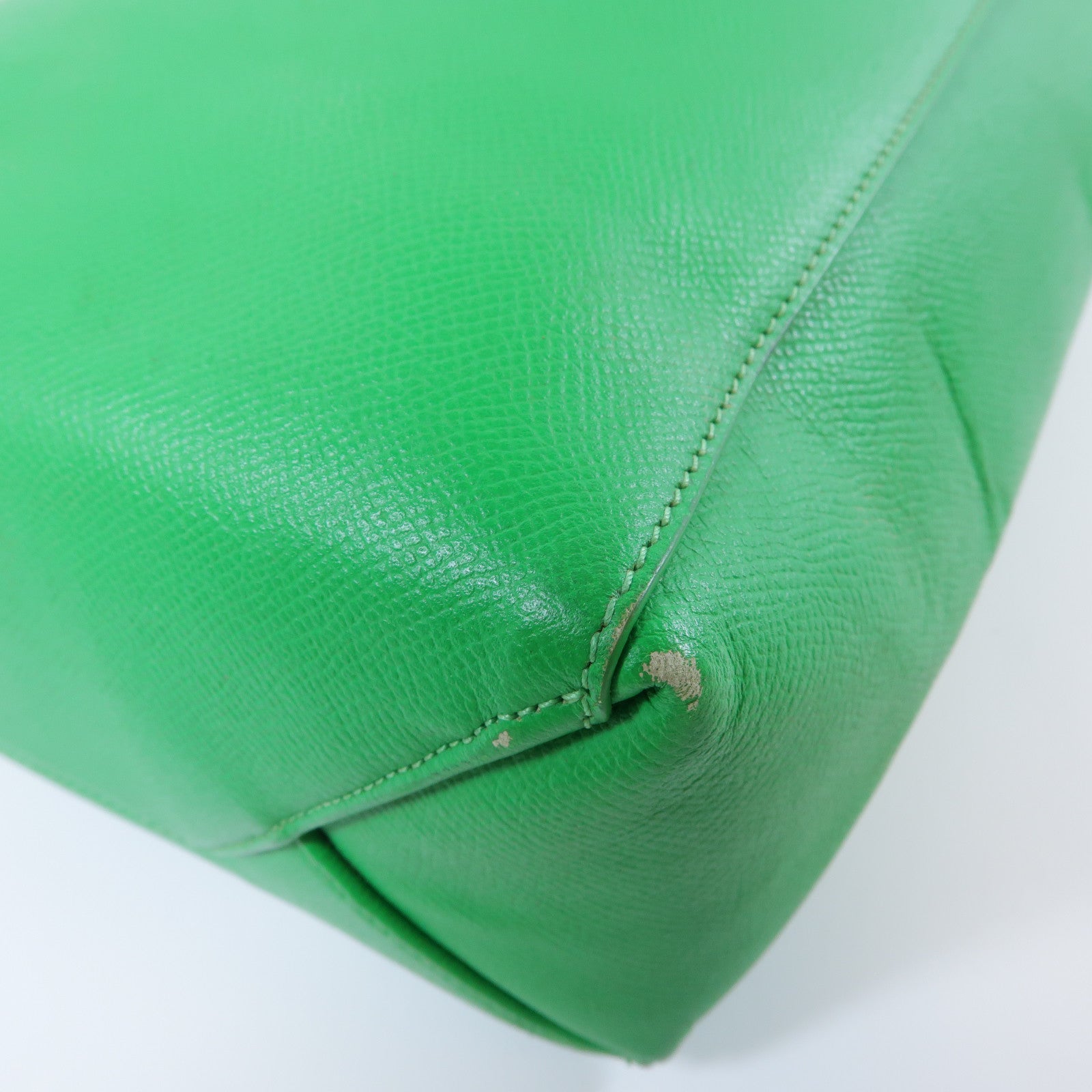 CELINE 牛皮皮革2 Way Shoulder Bag銀扣手挽肩背兩用袋綠色