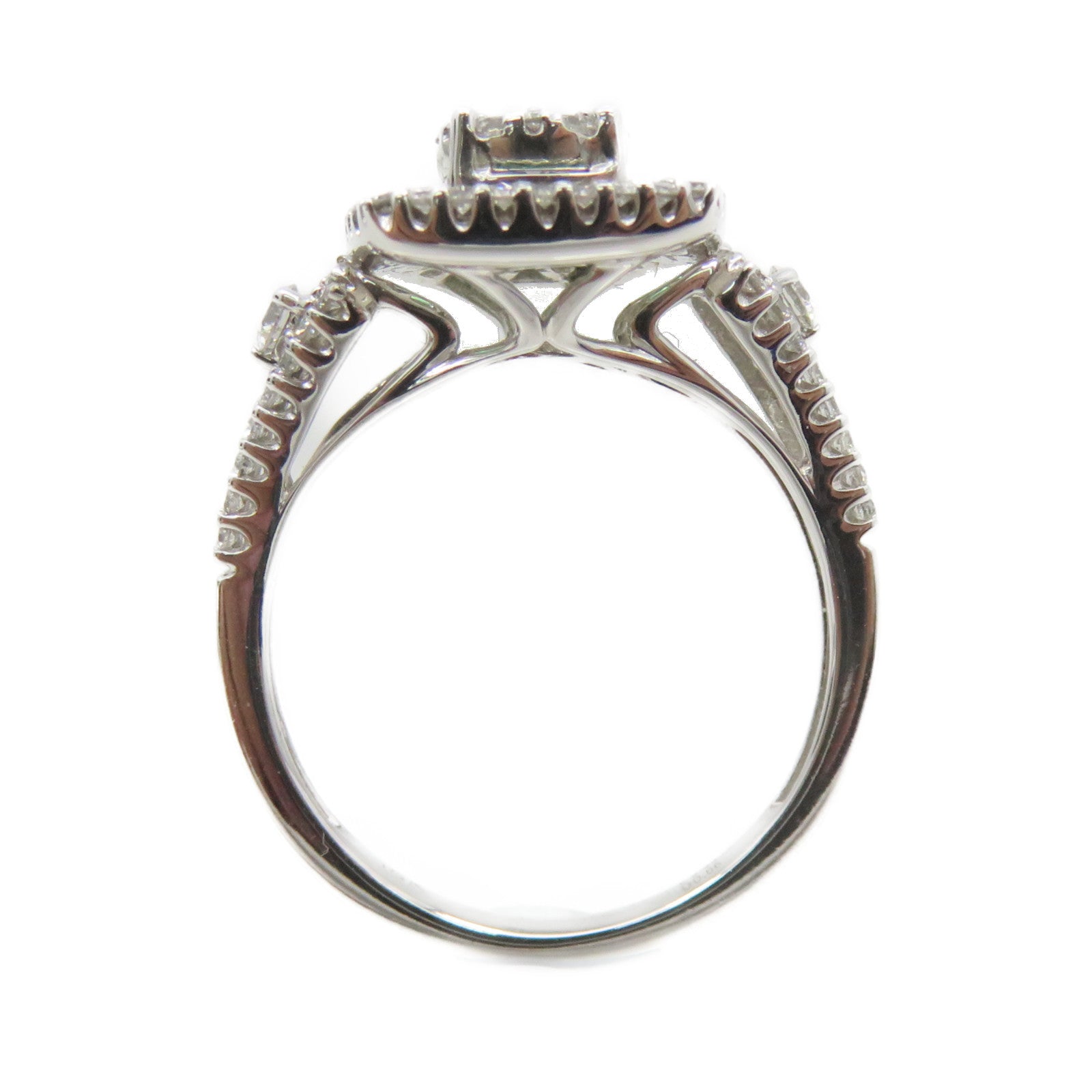 JEWELRY 18K白金/0.35ct綠寶石/0.66ct鑽石Emerald Ring戒指US#6