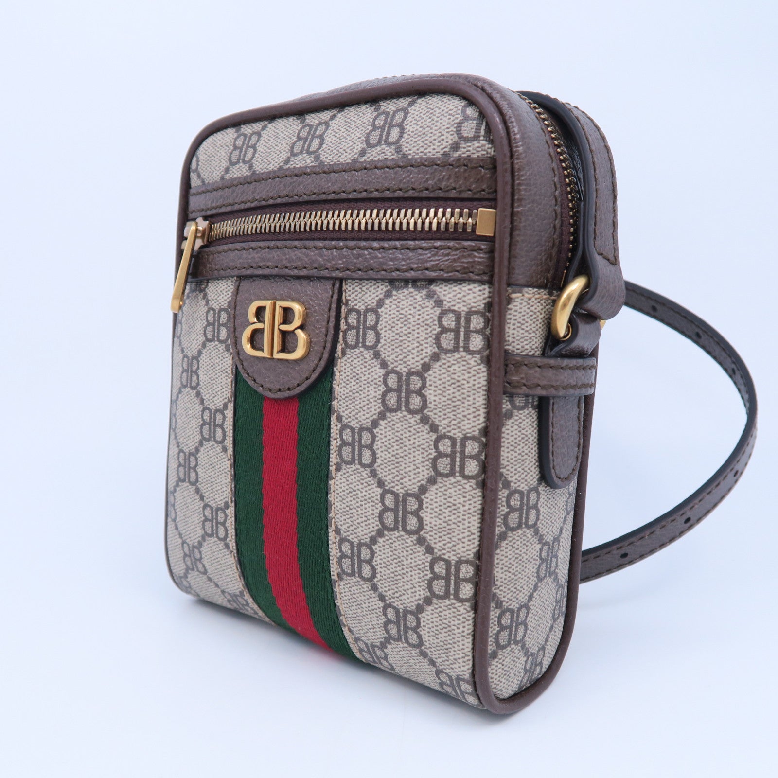 BALENCIAGA 帆布The Hacker Project金扣肩背袋啡色