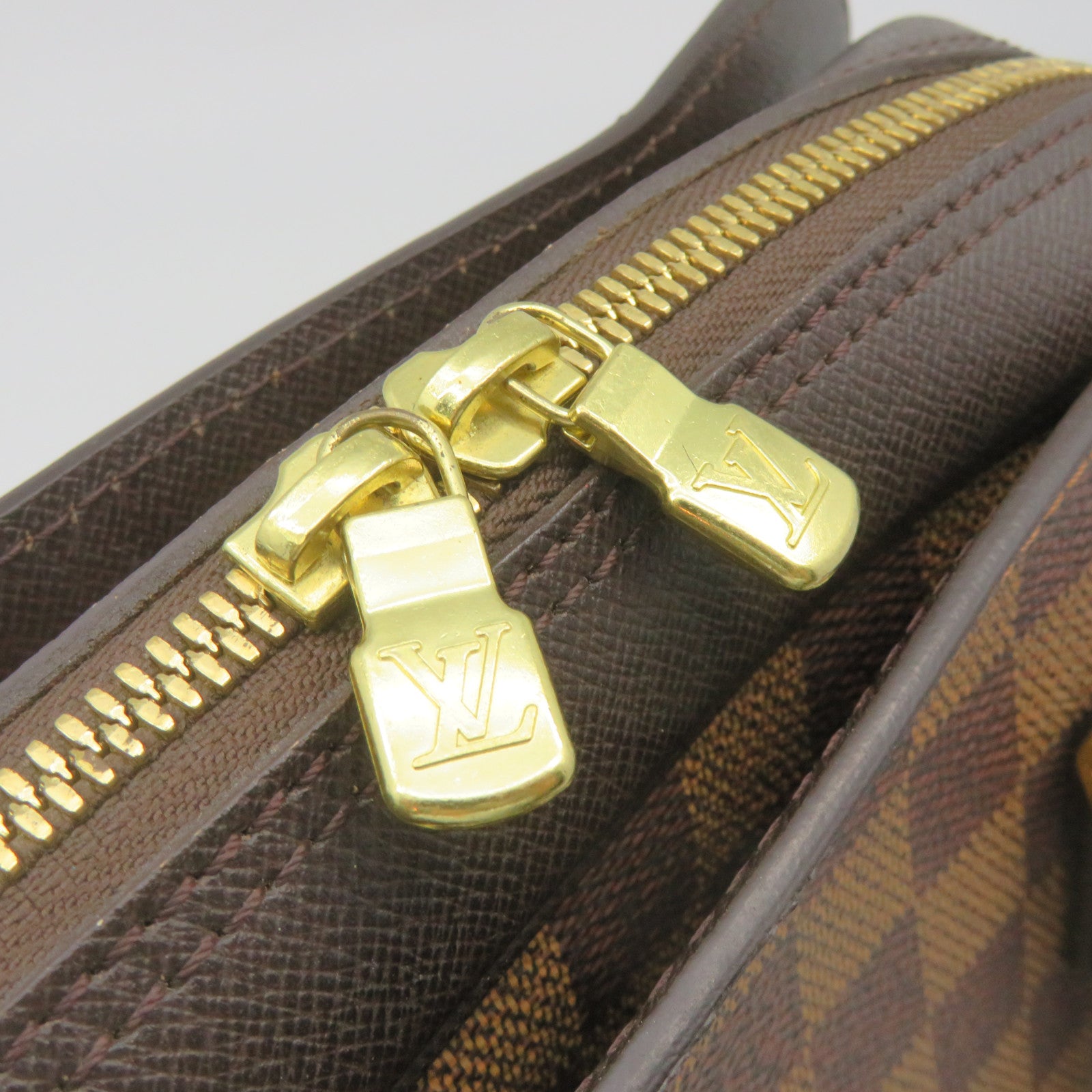 LOUIS VUITTON Damier Triana Hand Bag brown brown