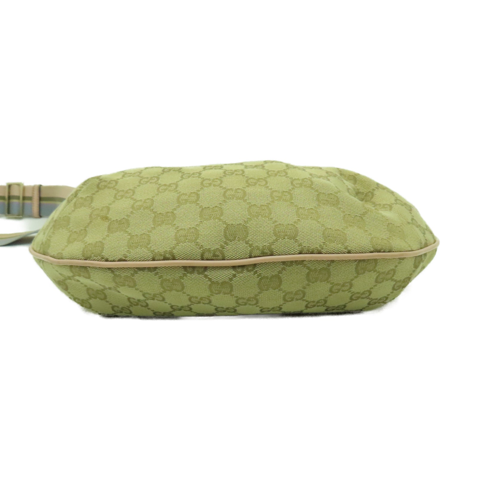 GUCCI 【激減優惠】帆布Shoulder Bag銀扣肩背袋粉紅色/米色