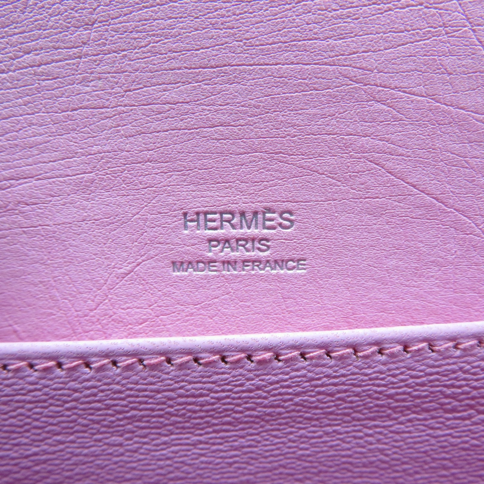 HERMES 鴕鳥皮革Mini Roulis銀扣肩背袋Rose bubblegum泡泡粉色