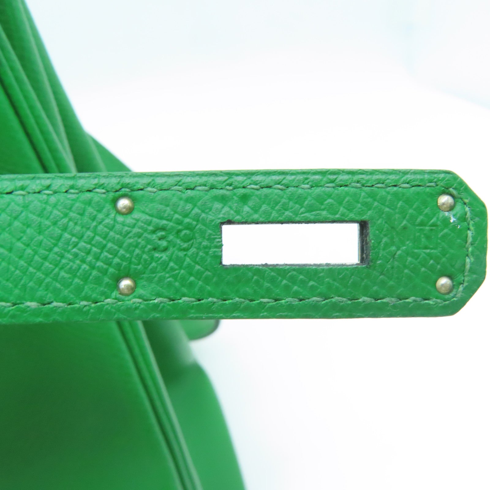 HERMES 【激减优惠】Epsom皮革Kelly 32银扣手挽肩背两用袋Bengale/绿色