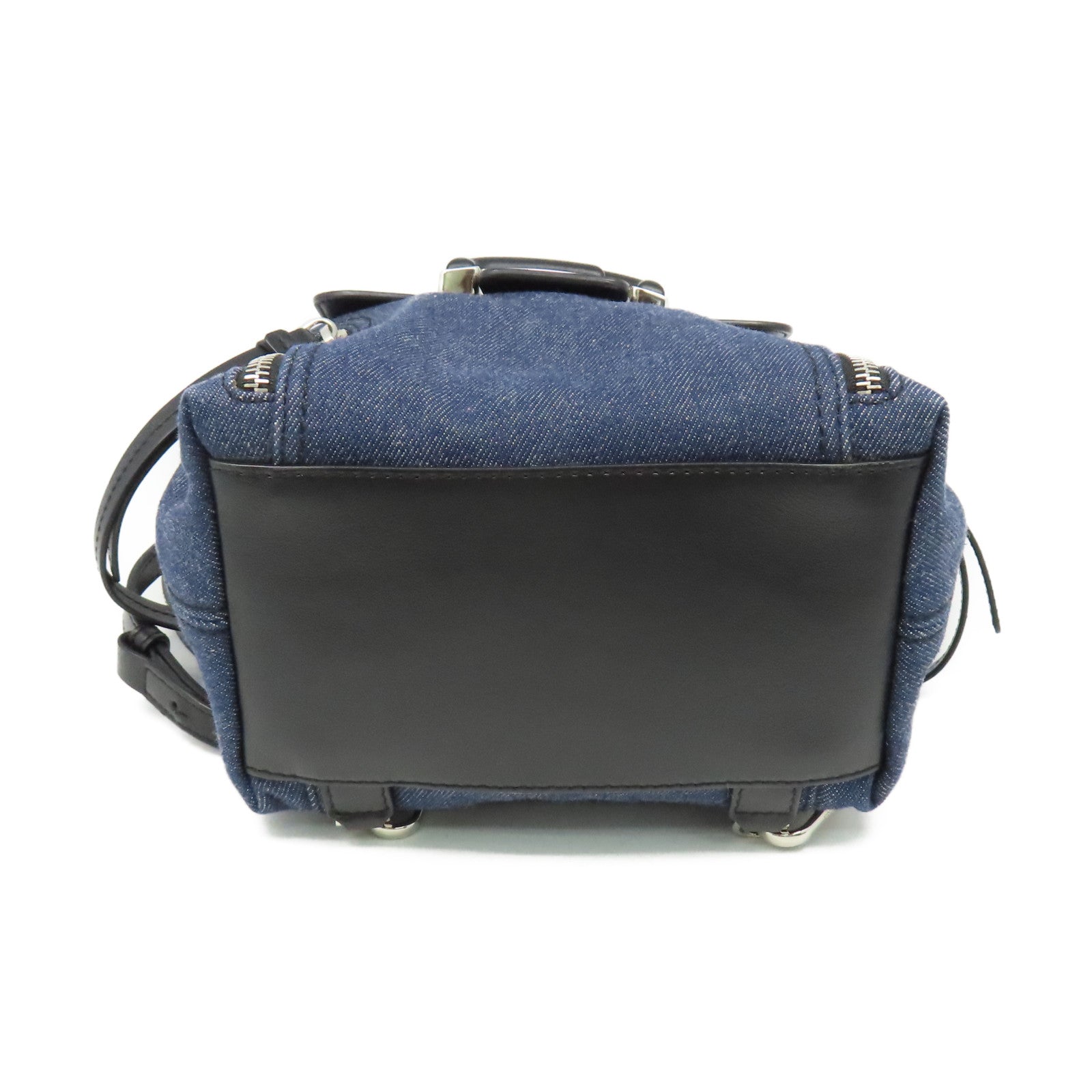 TOD’S 牛仔布/牛皮皮革2Way Backpack背包寶藍色/黑色