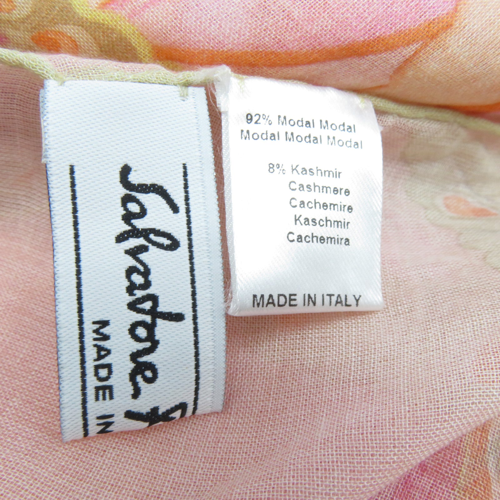 Salvatore Ferragamo 莫代爾布料/羊絨Scarf圍巾粉紅色/橙色