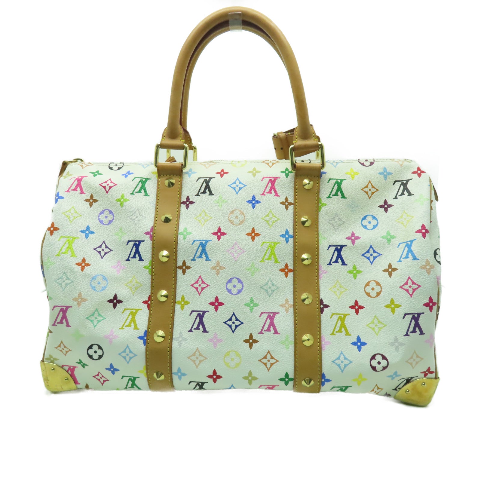 LOUIS VUITTON Monogram Multicolore Keepall 45金扣手挽袋彩色/白色