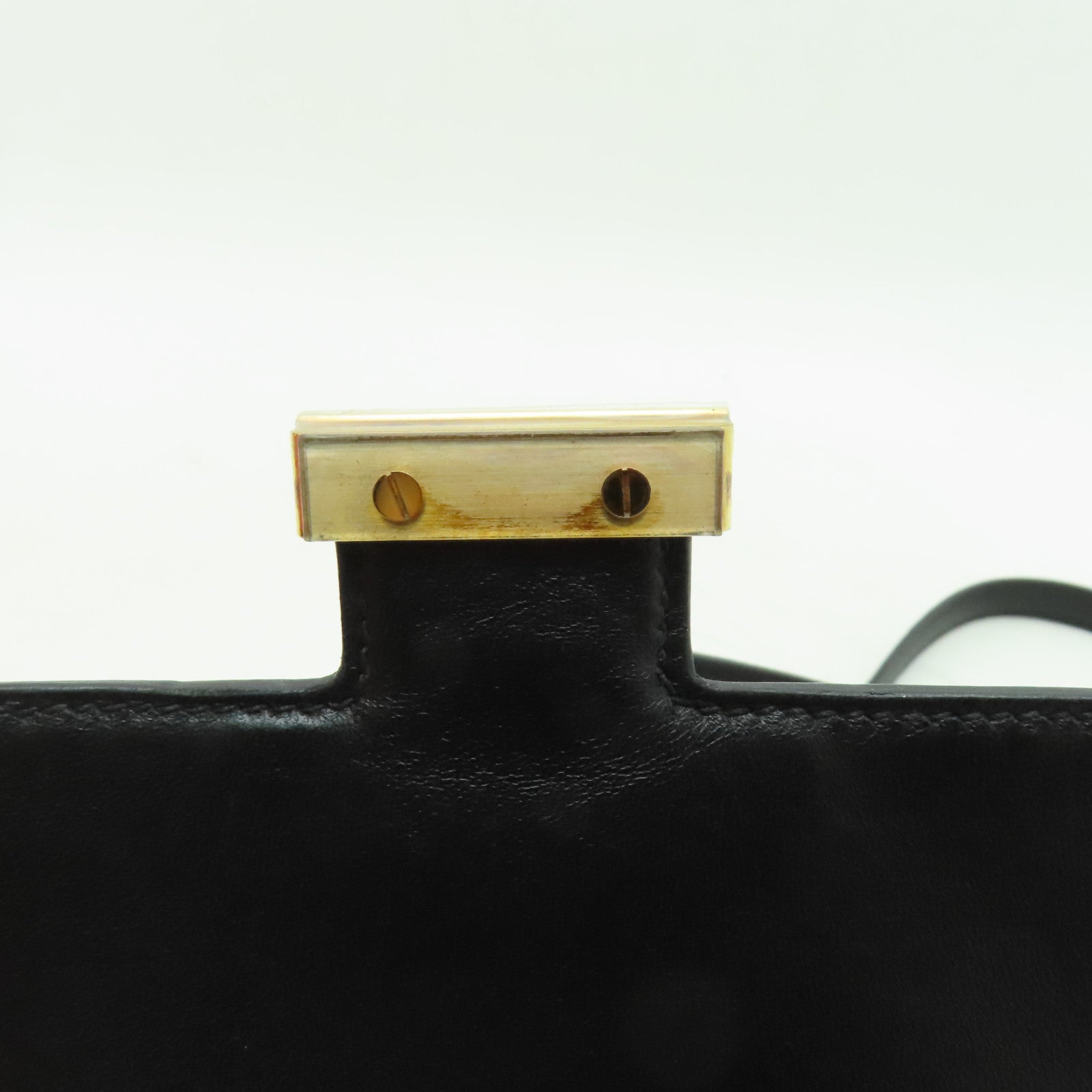 HERMES Epsom皮革Constance Mini金扣手挽肩背兩用袋黑色