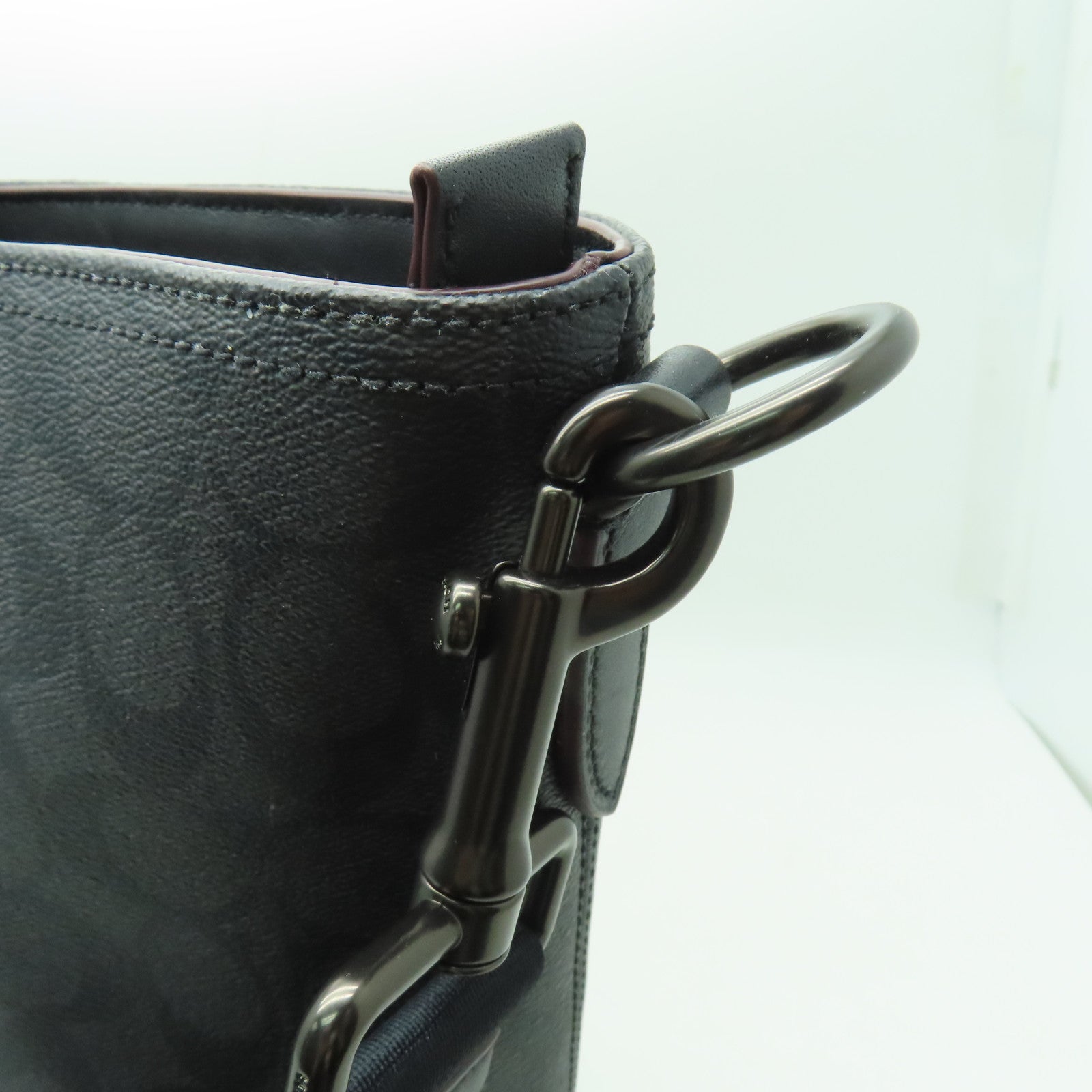 COACH 塗層帆布Tote Bag手挽肩背兩用袋黒色