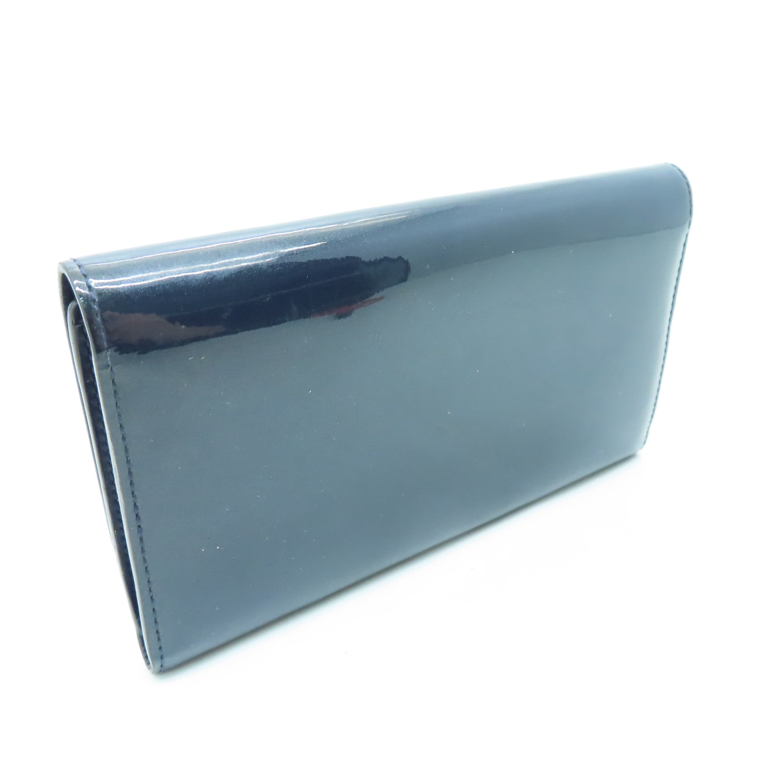 LOUIS VUITTON 漆皮皮革Twist Wallet銀扣長錢包藍色