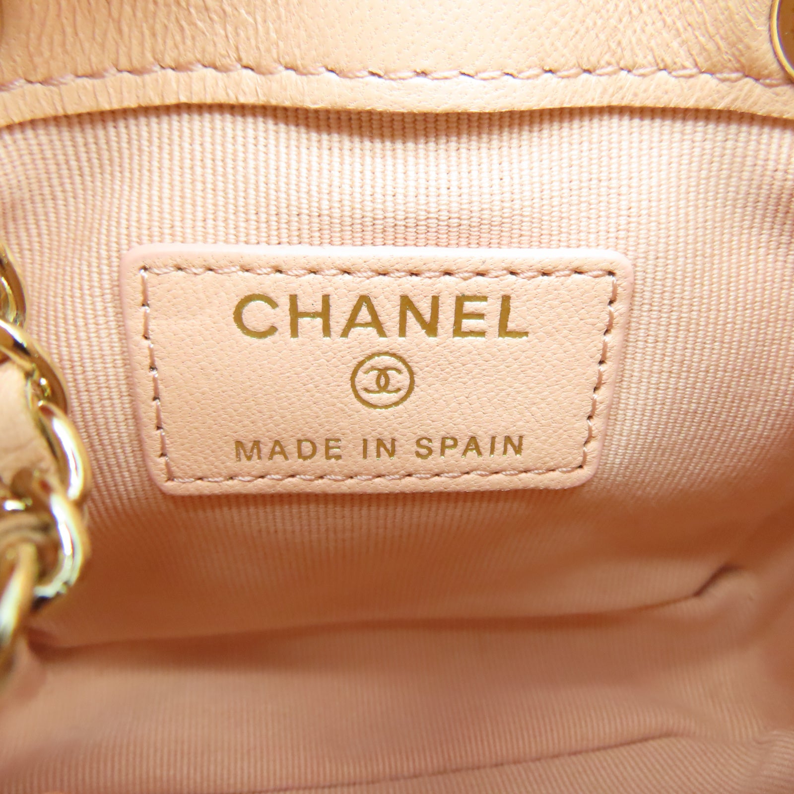 CHANEL 菱格羊皮皮革Shoulder Bag金扣鏈帶肩背袋粉紅色