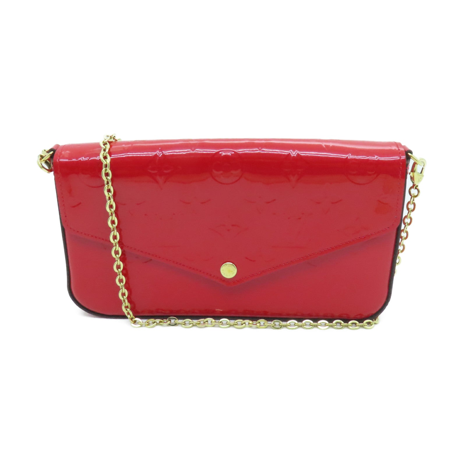 LOUIS VUITTON 【激減優惠】Vernis Pochette Felicie金扣肩背袋紅色