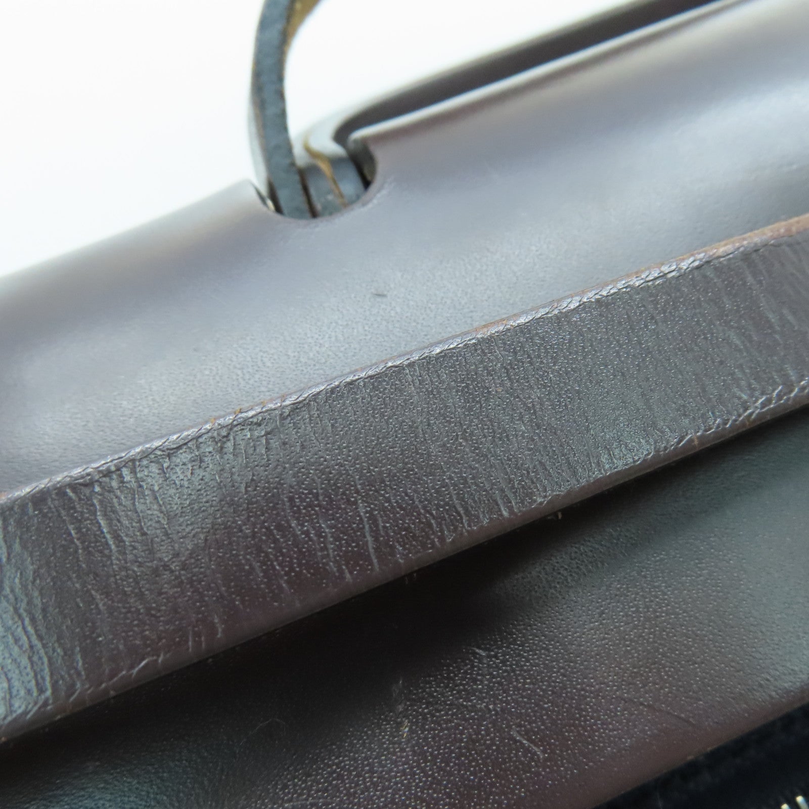 HERMES 帆布Herbag PM银扣肩带包Blue Saphire蓝色