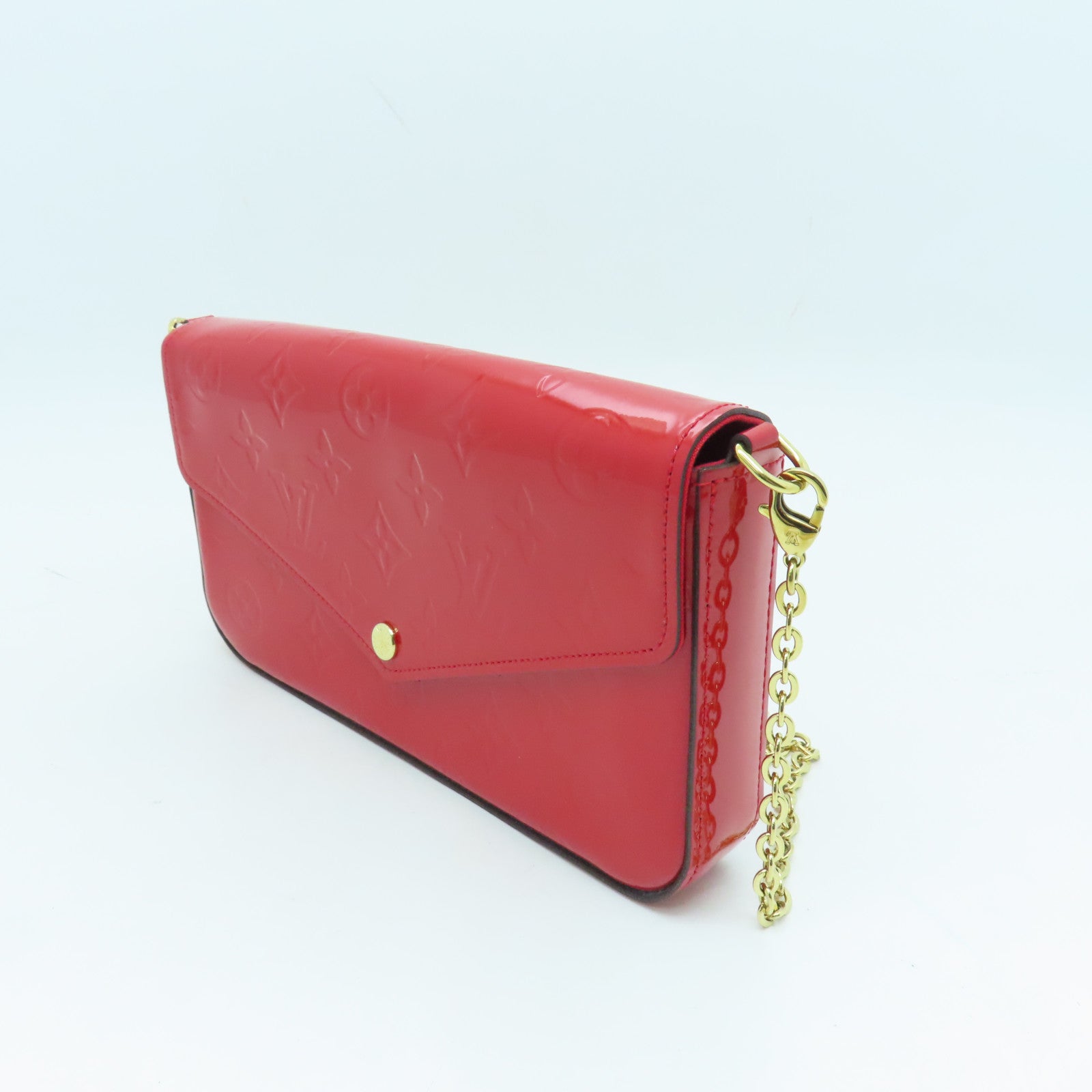 LOUIS VUITTON 【激減優惠】Vernis Pochette Felicie金扣肩背袋紅色