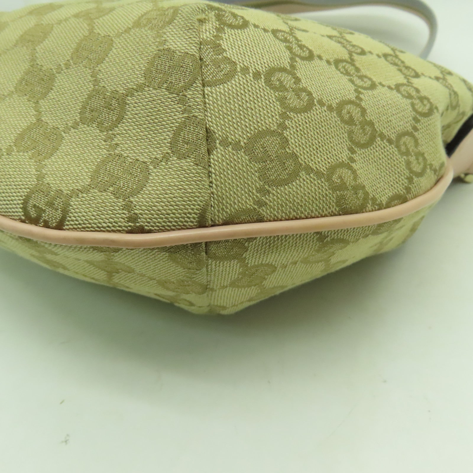 GUCCI 【激減優惠】帆布Shoulder Bag銀扣肩背袋粉紅色/米色