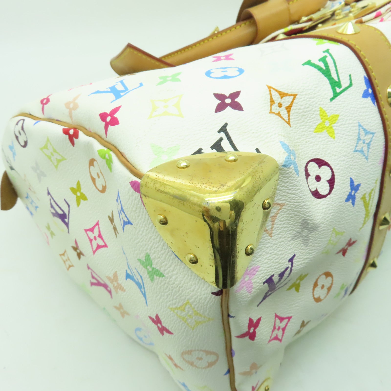 LOUIS VUITTON Monogram Multicolore Keepall 45金扣手挽袋彩色/白色