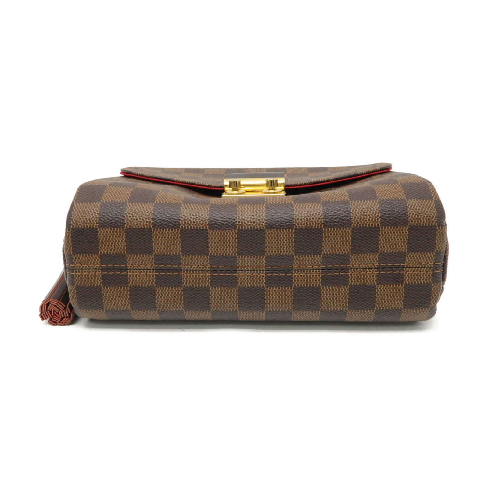 LOUIS VUITTON Damier Croisette金扣手挽肩背兩用袋棕色