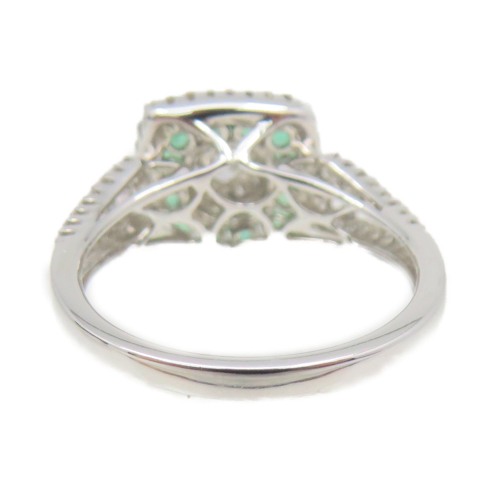 JEWELRY 18K白金/0.35ct綠寶石/0.66ct鑽石Emerald Ring戒指US#6