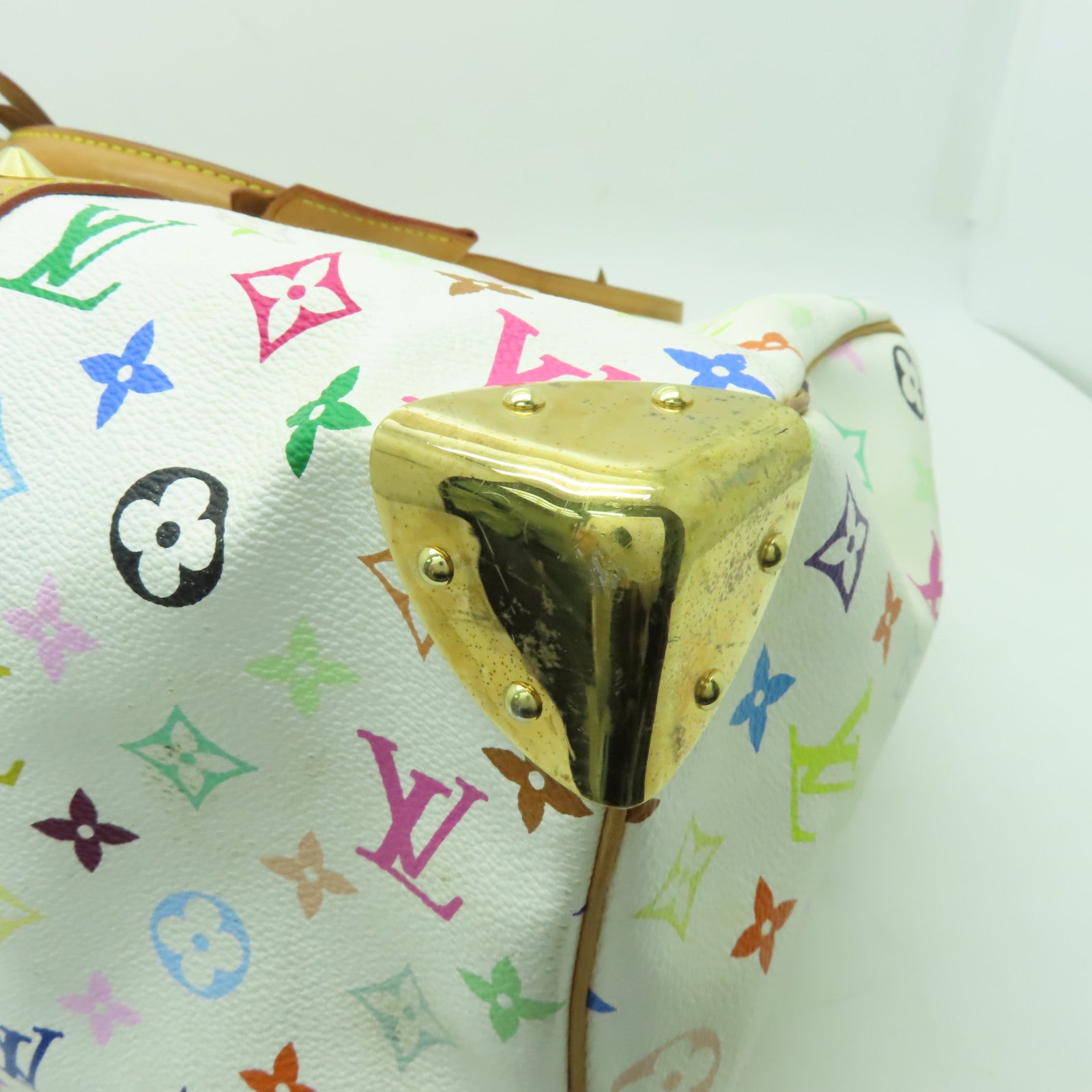LOUIS VUITTON Monogram Multicolore Keepall 45金扣手挽袋彩色/白色