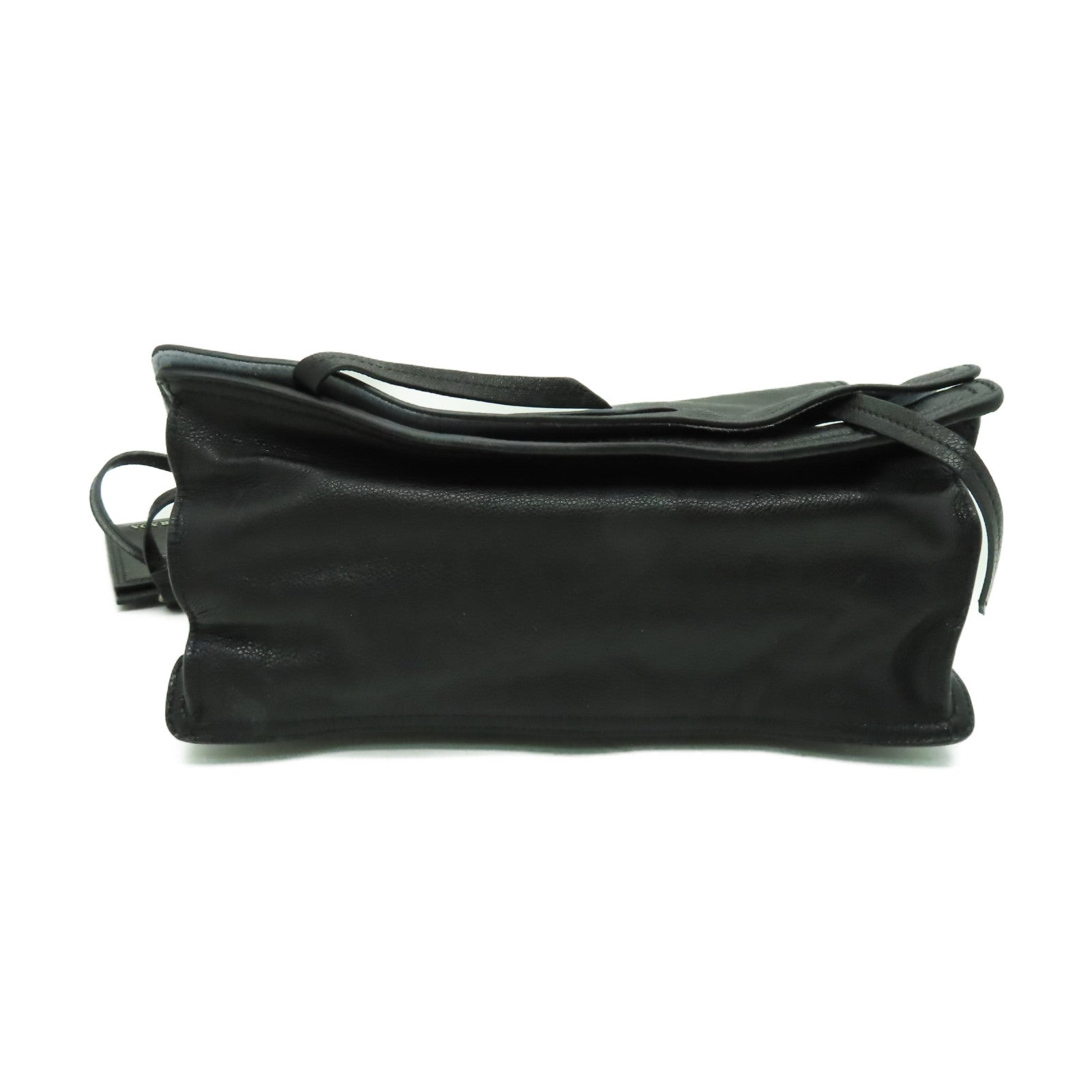 PRADA 牛皮皮革Shoulder Bag銀扣手挽肩背兩用袋黑色
