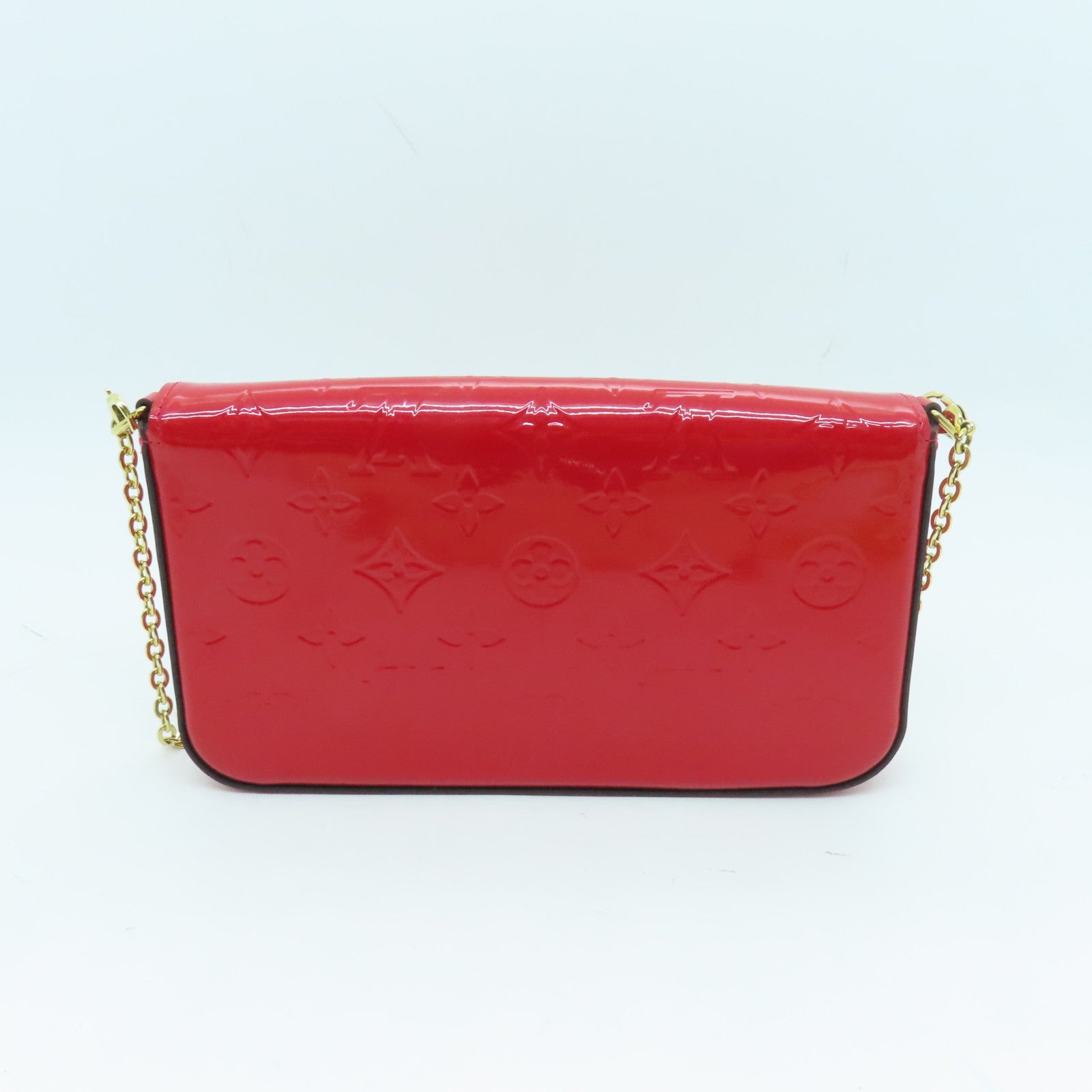 LOUIS VUITTON 【激減優惠】Vernis Pochette Felicie金扣肩背袋紅色