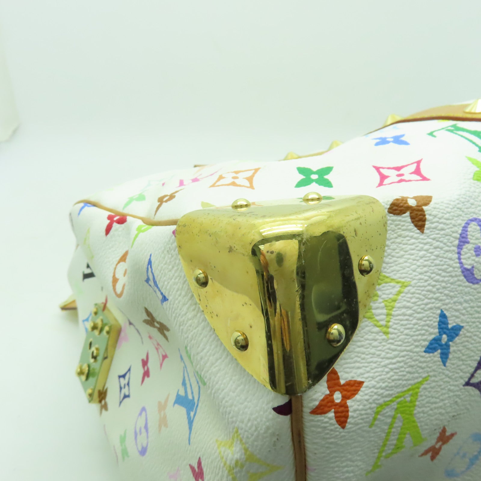 LOUIS VUITTON Monogram Multicolore Keepall 45金扣手挽袋彩色/白色