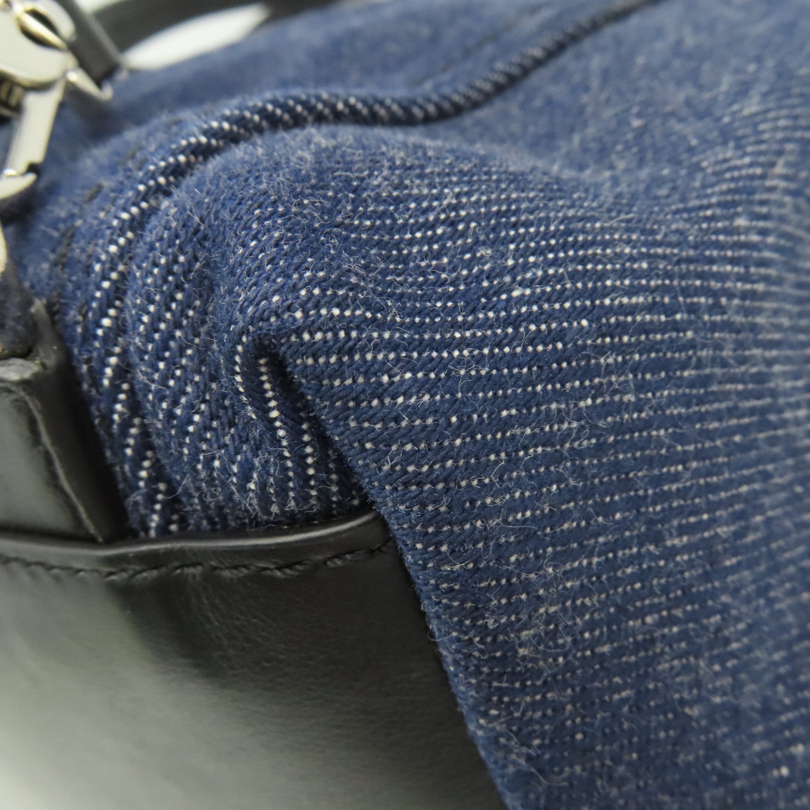 TOD’S 牛仔布/牛皮皮革2Way Backpack背包寶藍色/黑色