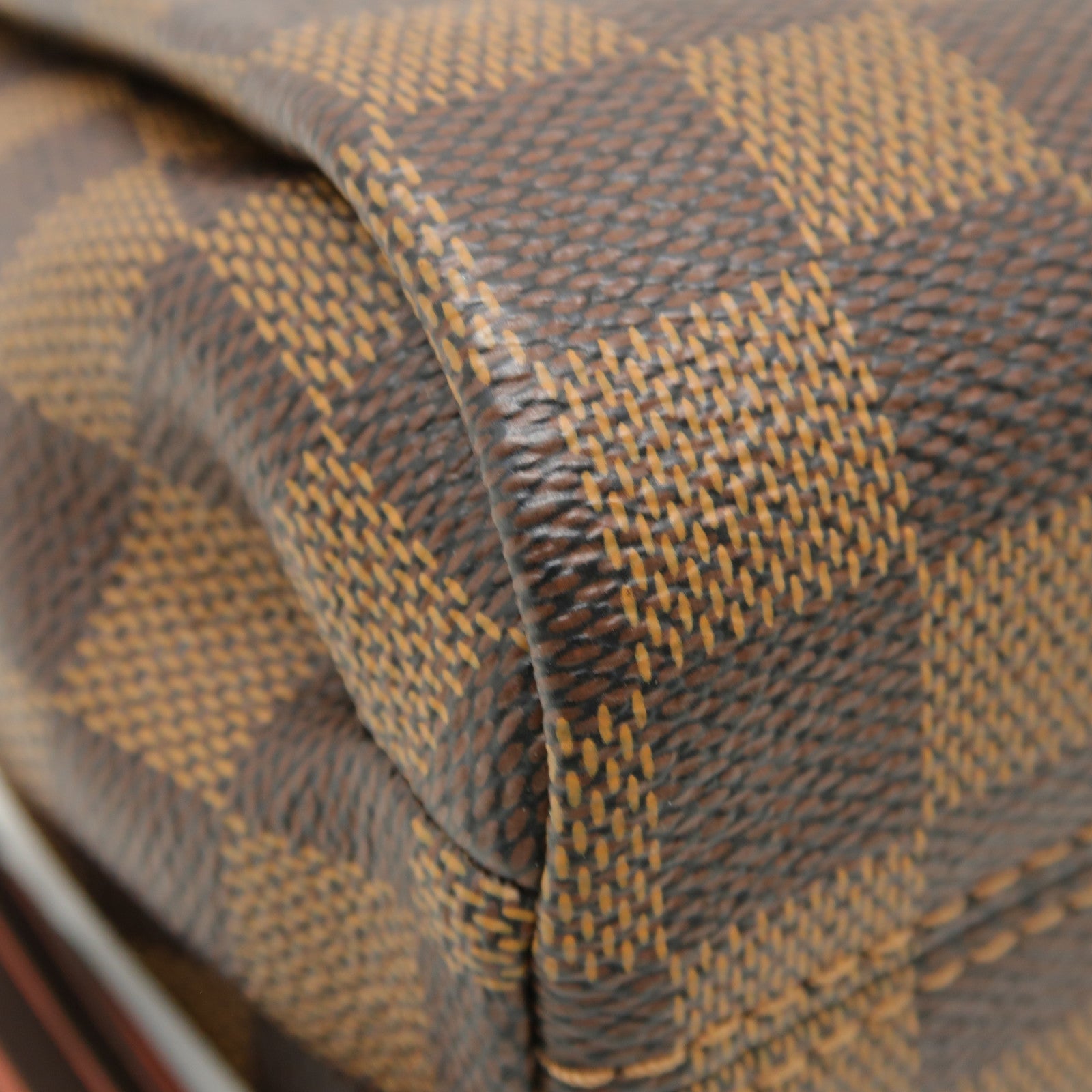 LOUIS VUITTON Damier Croisette金扣手挽肩背兩用袋棕色