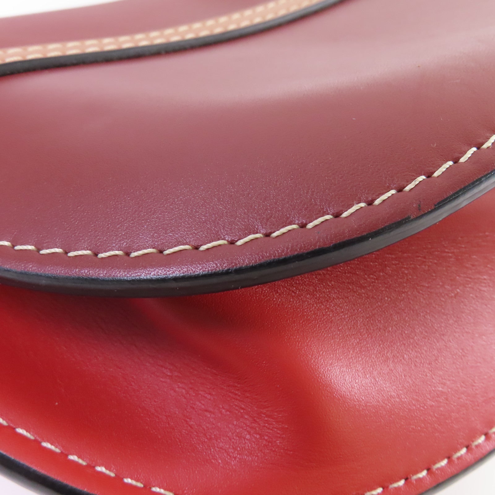 LOEWE 牛皮皮革Gate Shoulder Bag肩背袋啡色/紅色