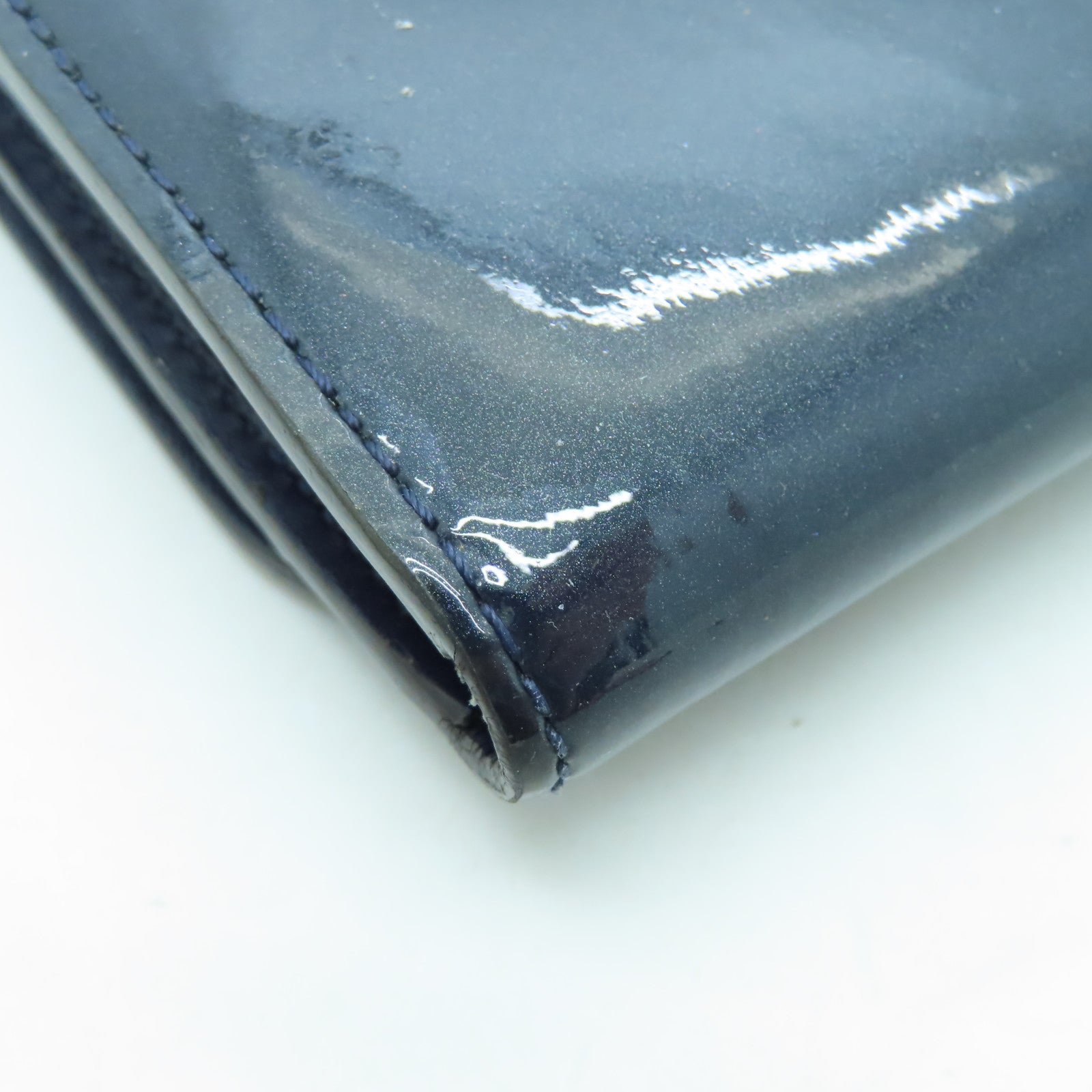 LOUIS VUITTON 漆皮皮革Twist Wallet銀扣長錢包藍色