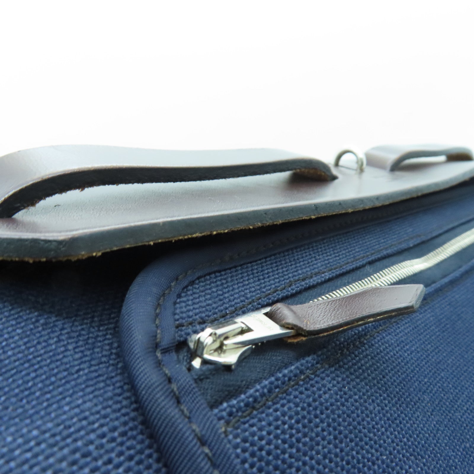 HERMES 帆布Herbag PM银扣肩带包Blue Saphire蓝色