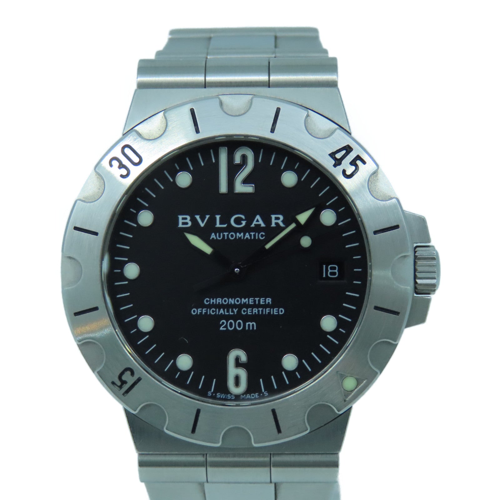 BVLGARI Watch不鏽鋼手錶自動機芯黒色
