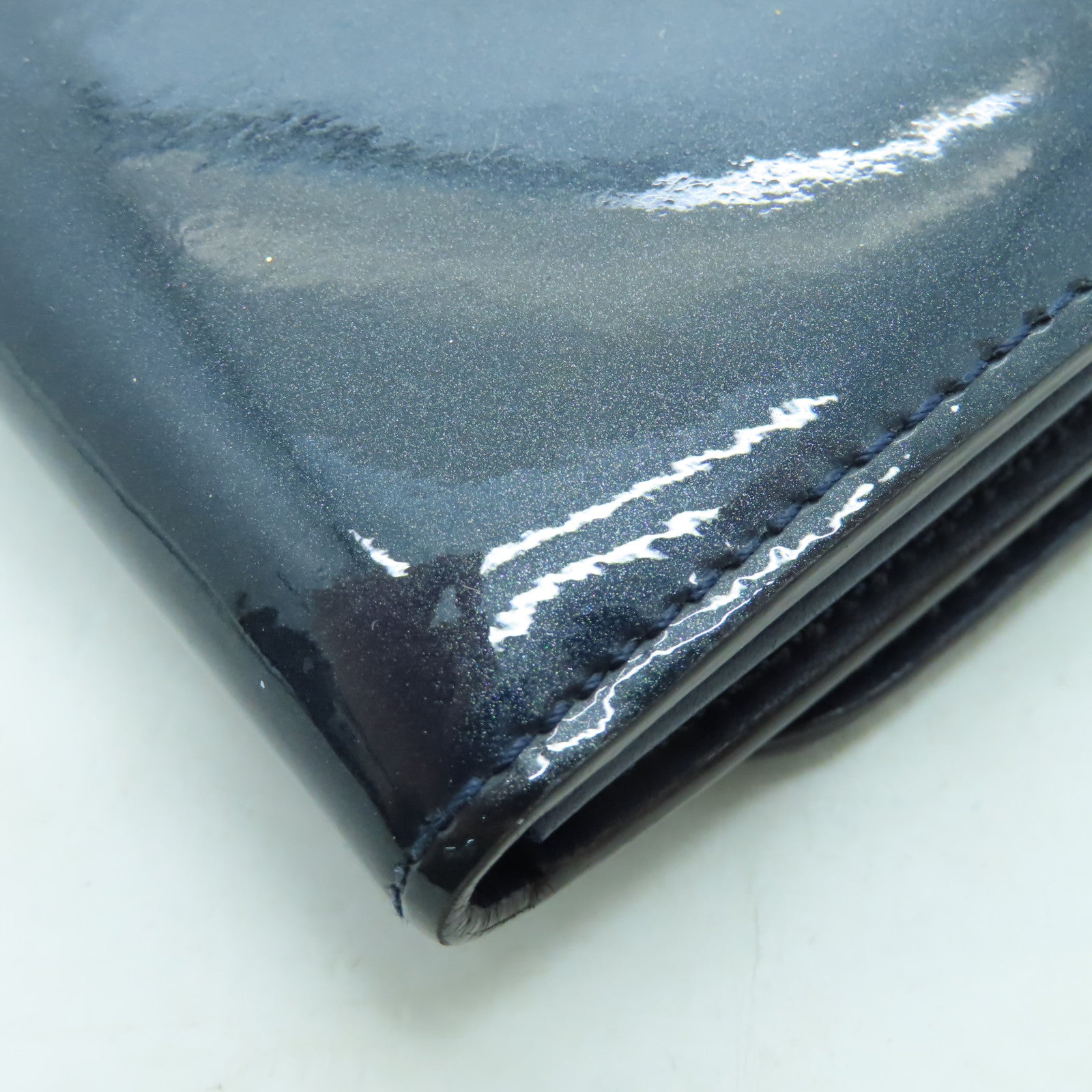 LOUIS VUITTON 漆皮皮革Twist Wallet銀扣長錢包藍色