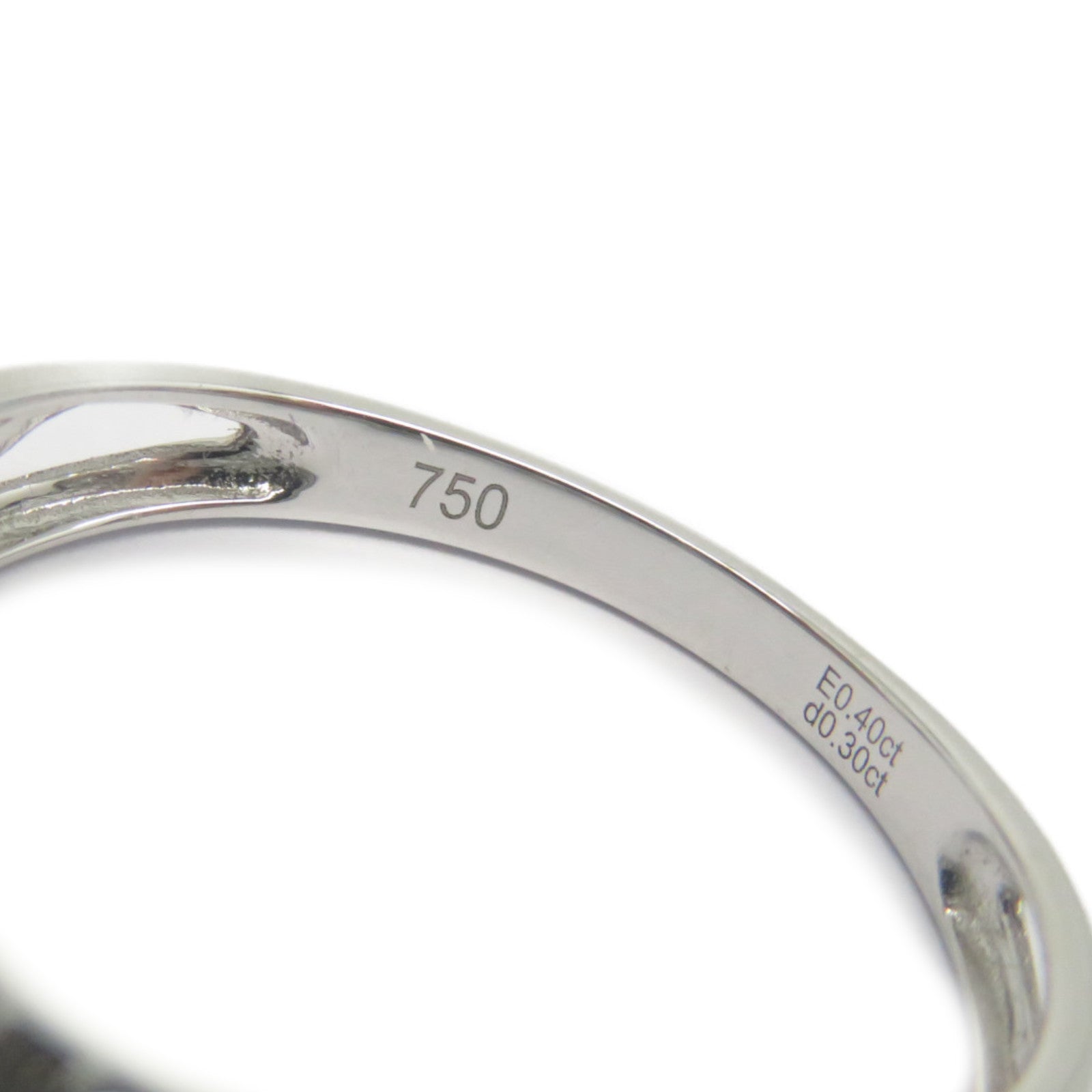 JEWELRY 18K白金Emerald Diamond Ring 0.4ct綠寶石/0.3ct鑽石戒指US#6.5