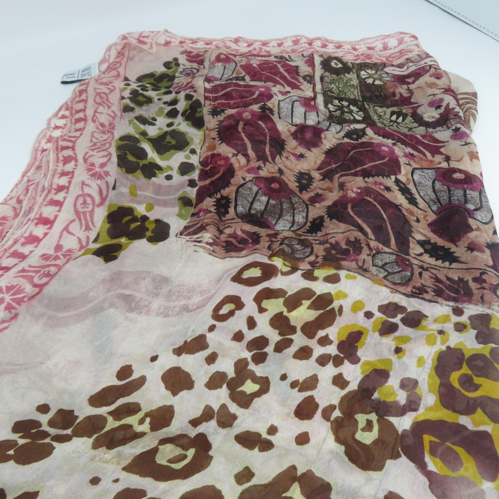 Salvatore Ferragamo 絲質Scarf圍巾粉紅色/啡色