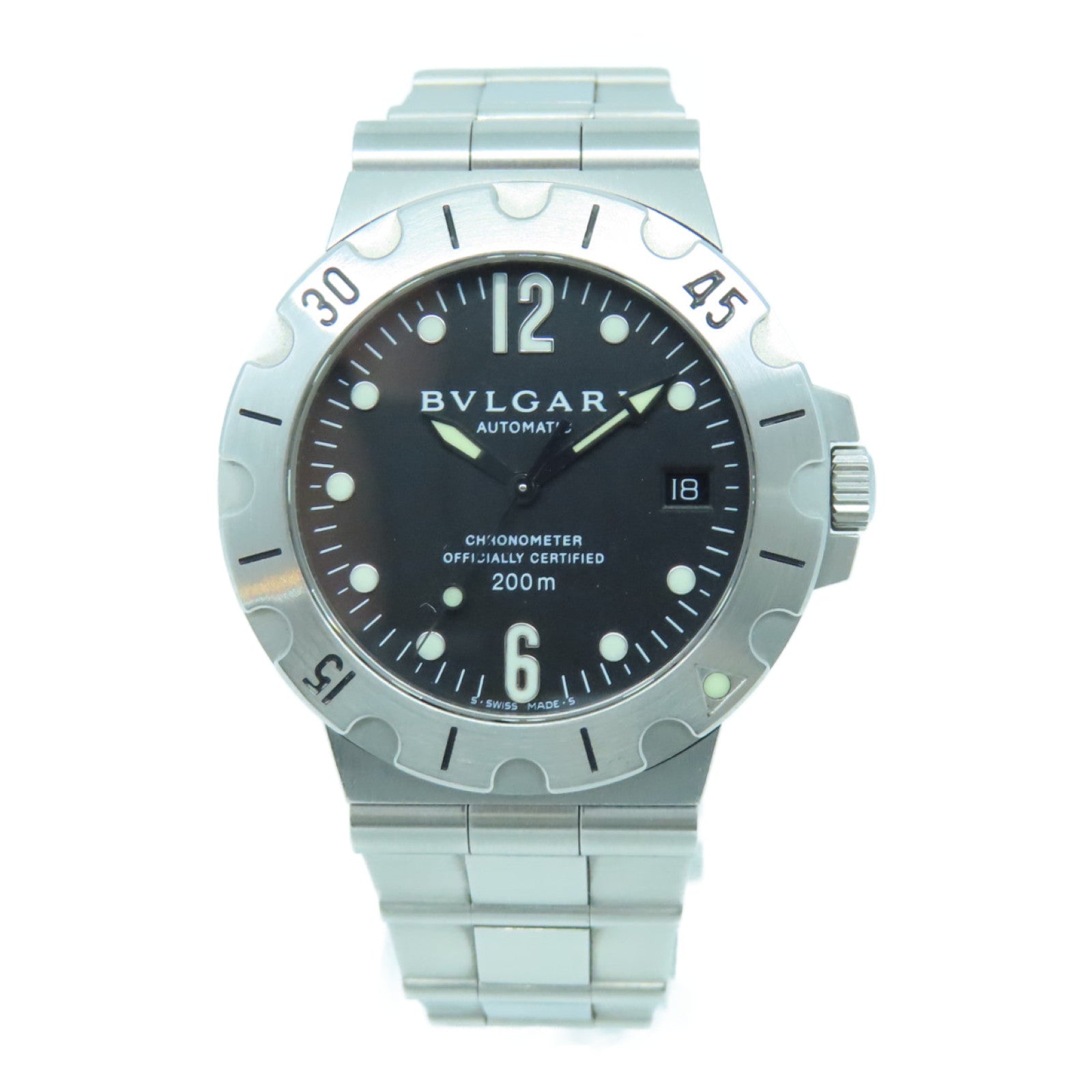 BVLGARI Watch不鏽鋼手錶自動機芯黒色