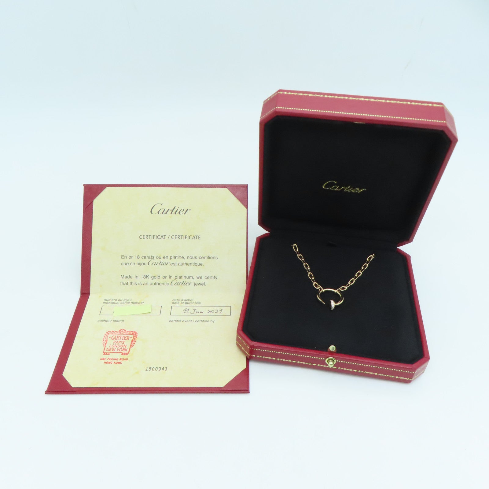 CARTIER 18K玫瑰金Just Un Clou Cartier Necklace钻石颈錬