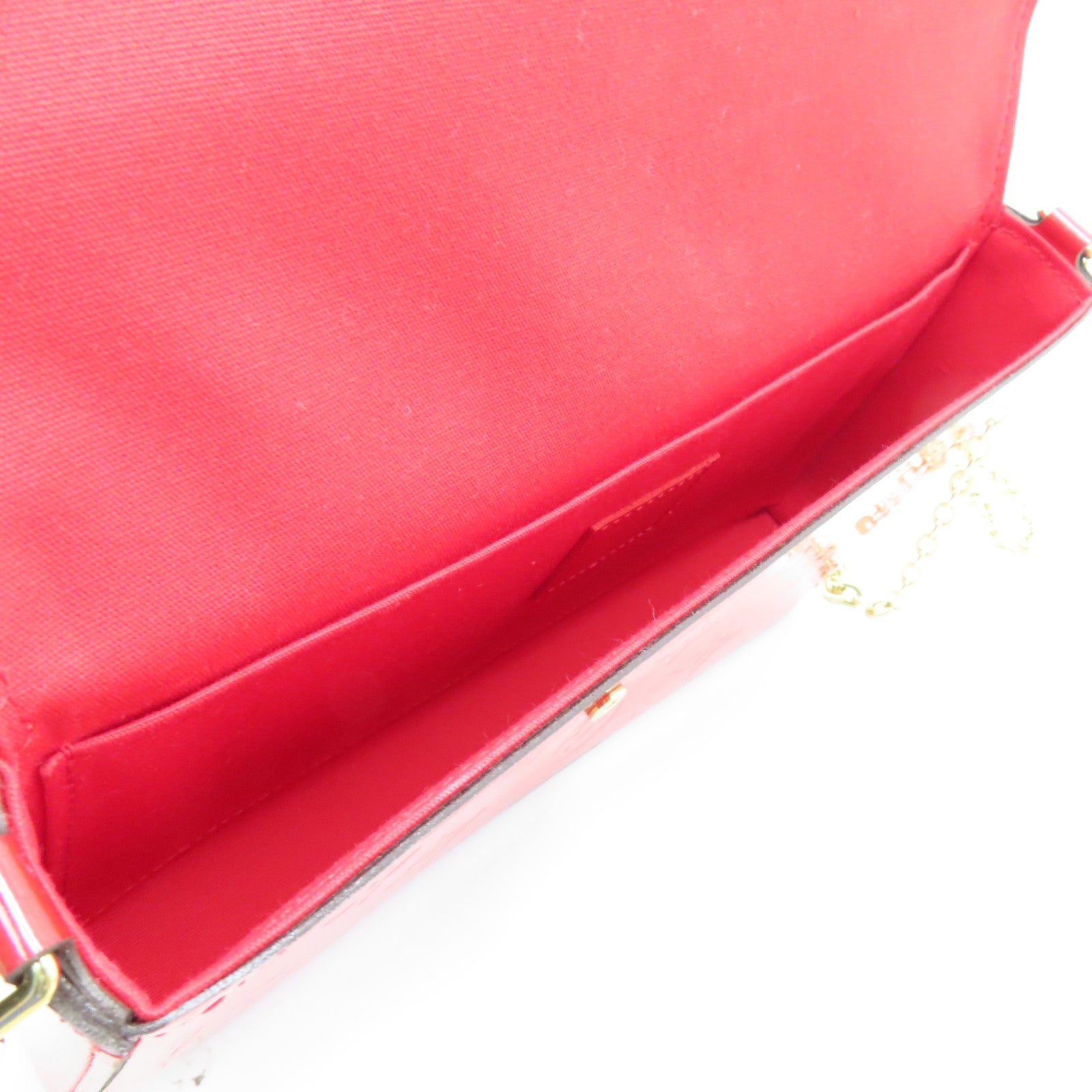 LOUIS VUITTON 【激減優惠】Vernis Pochette Felicie金扣肩背袋紅色
